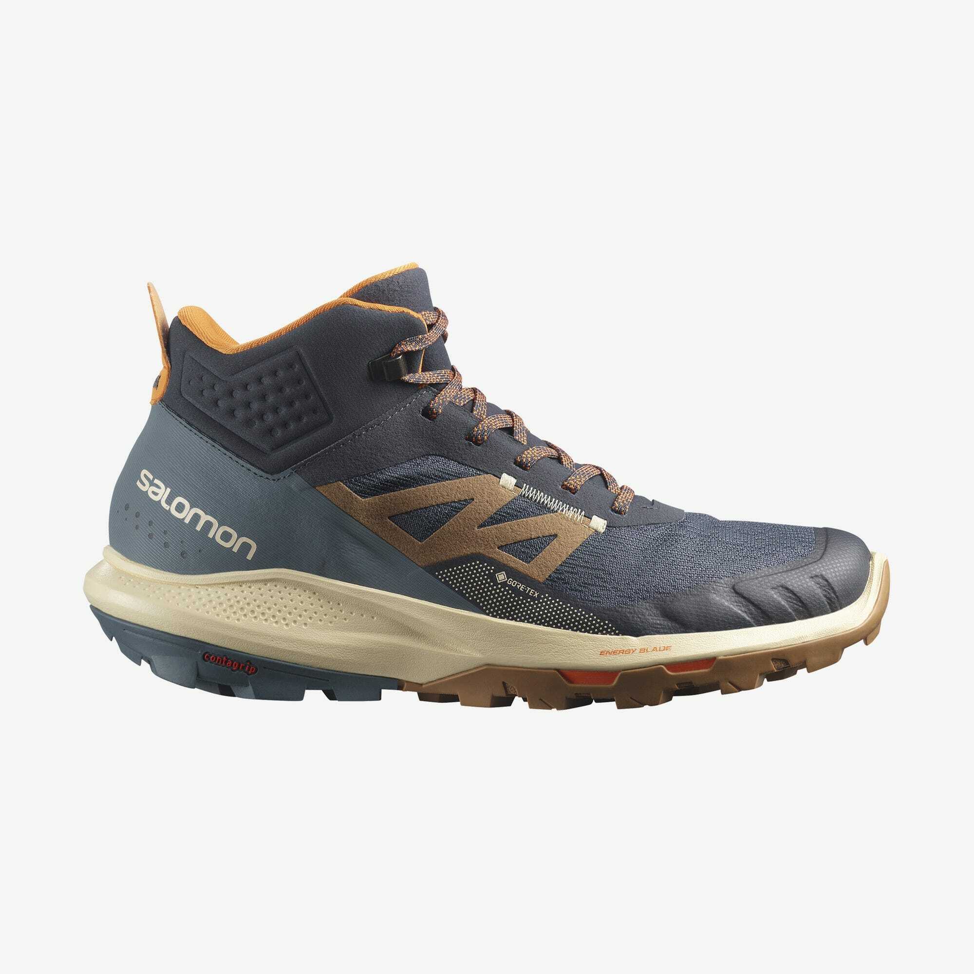 Salomon 所羅門 OUTPULSE MID GORE-TEX 藍 男鞋 登山靴