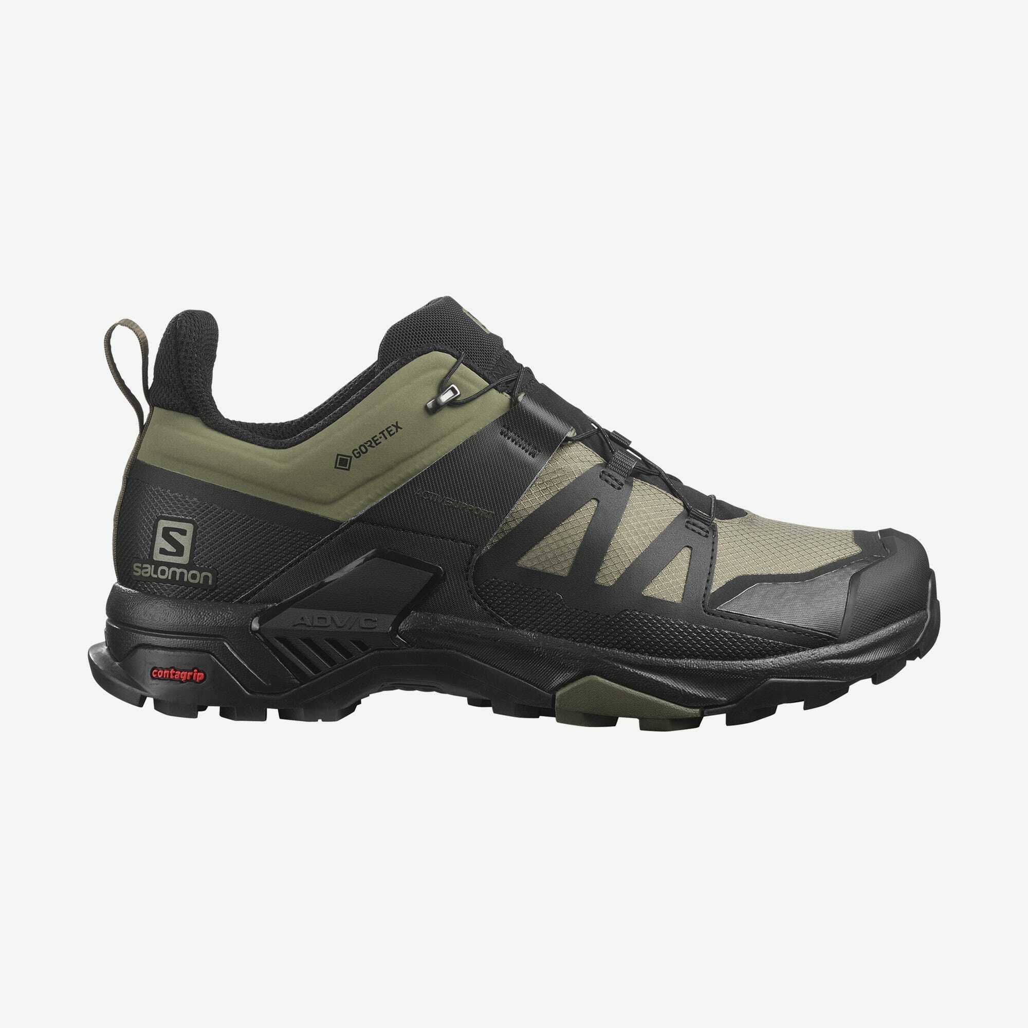 Salomon 所羅門X ULTRA 4 WIDE GORE-TEX 綠黑 男鞋 登山鞋