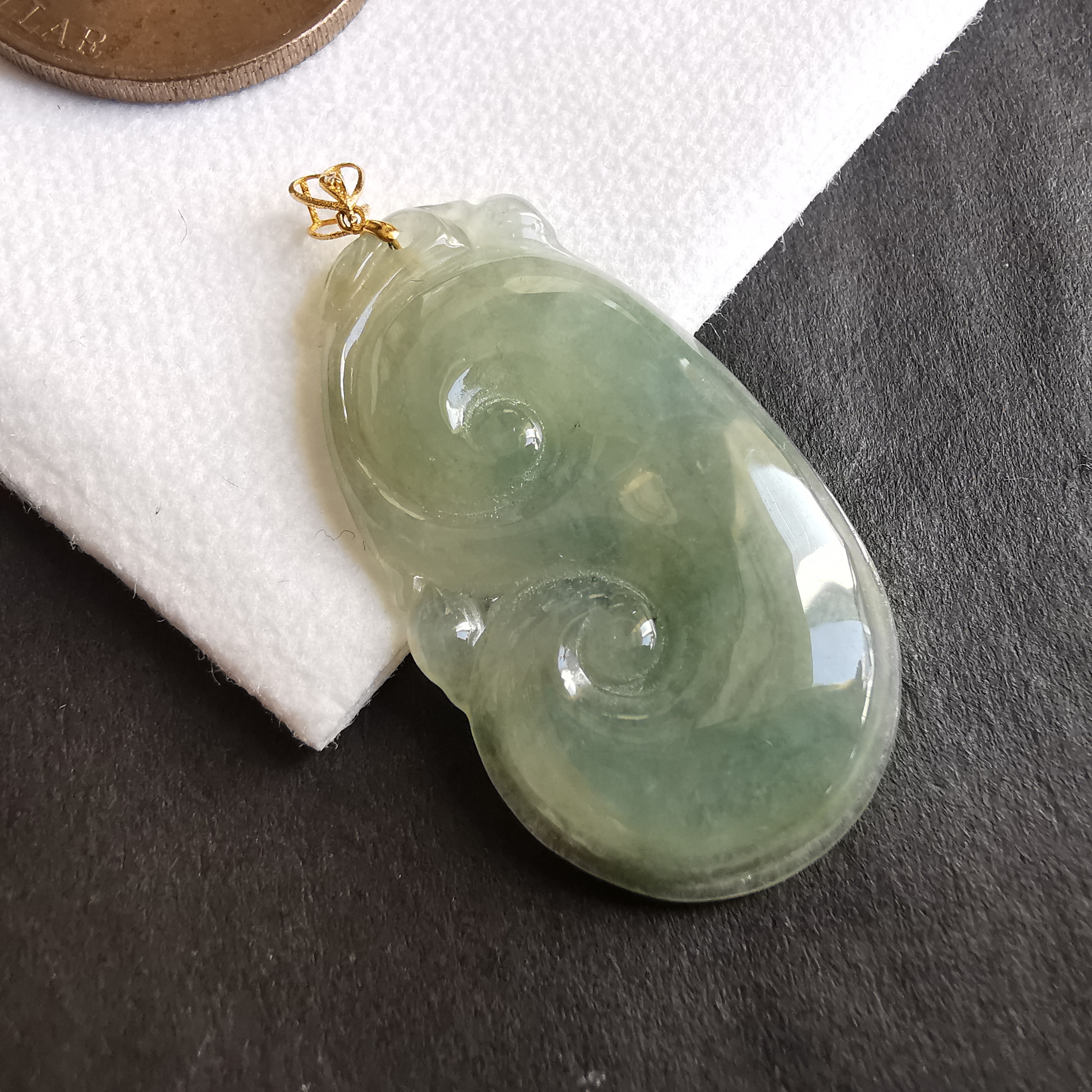 J2021 冰晴水綠如意+18K金扣