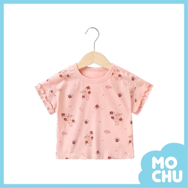 (73cm現貨)粉色滿印碎花上衣