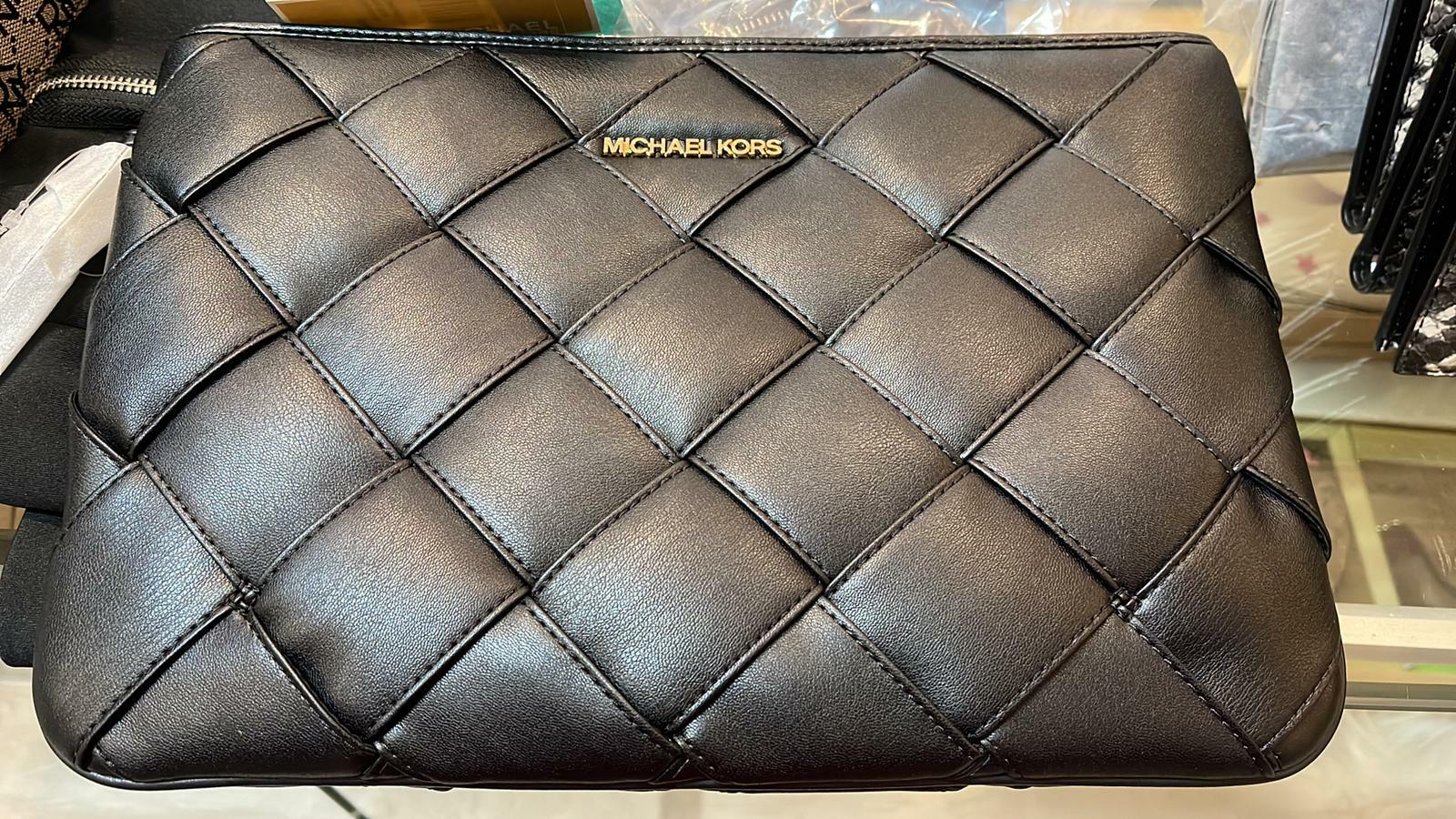 [S] MICHAEL KORSLG CLUTCH VEGAN FAUX LEATHER BLACK , 194900283097 (SMK10)