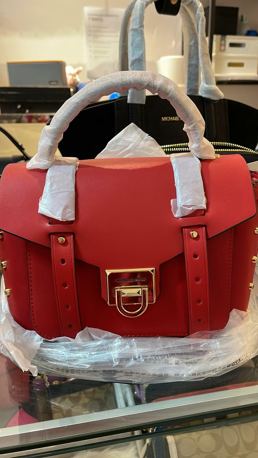 [S] MICHAEL KORS MD TH SCHOOL SATCHEL LEATHER 35F1GNCS6L FLAME , 194900877463 (SMK12)