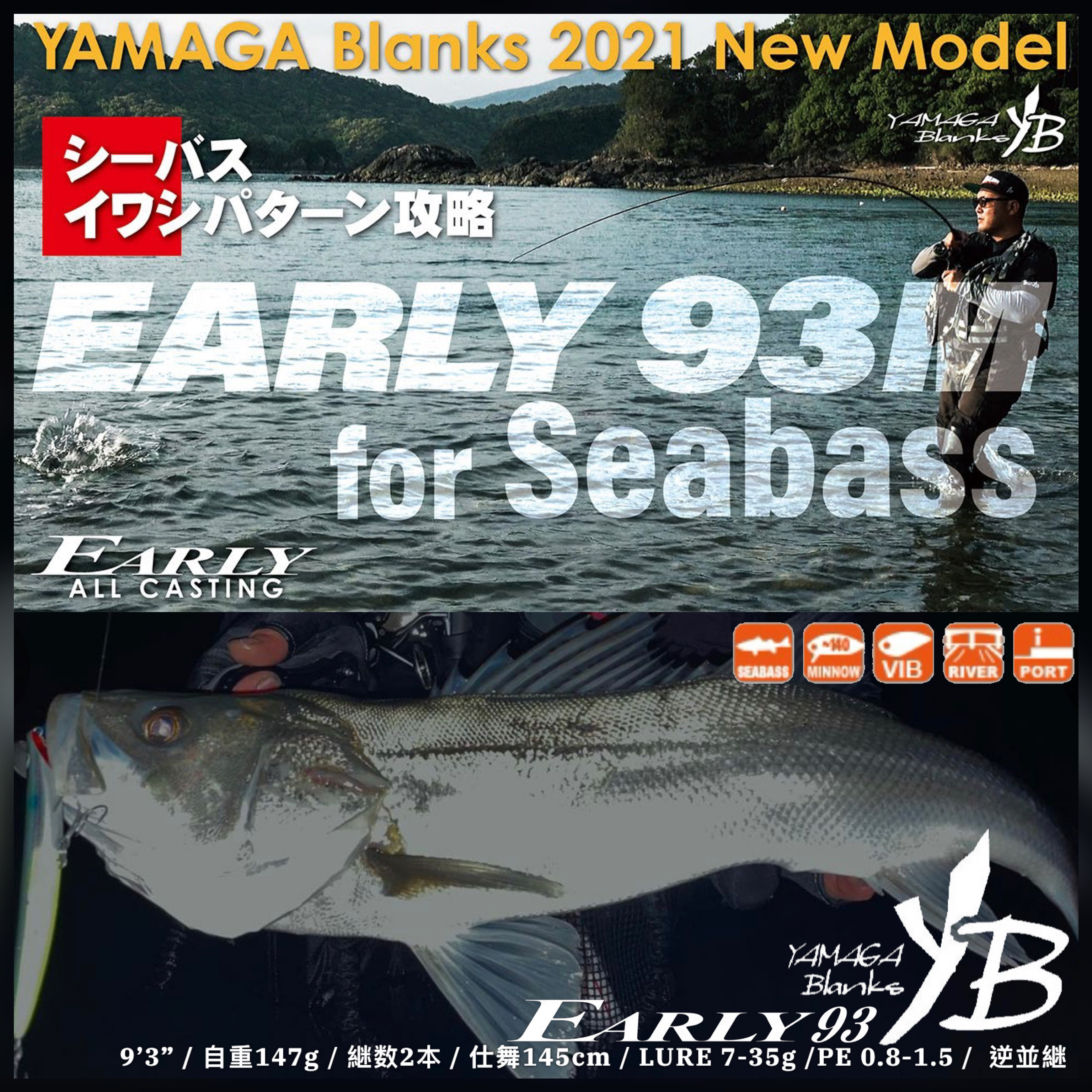 EARLY 93M for Seabass 保証書付推奨ルアー各種シーバスルアー
