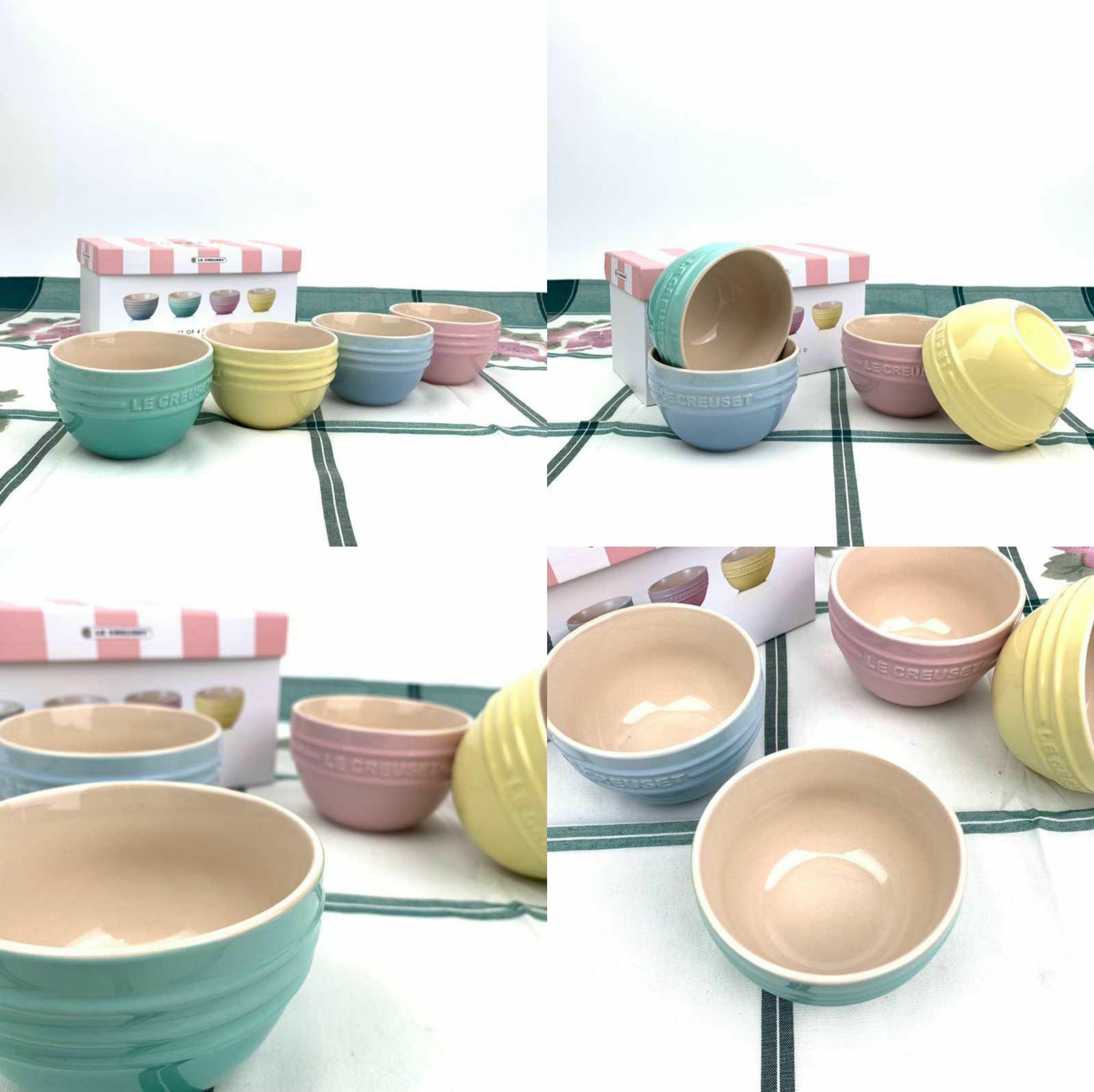 🥳法國Le Creuset 馬卡龍色陶瓷碗套裝一套4個