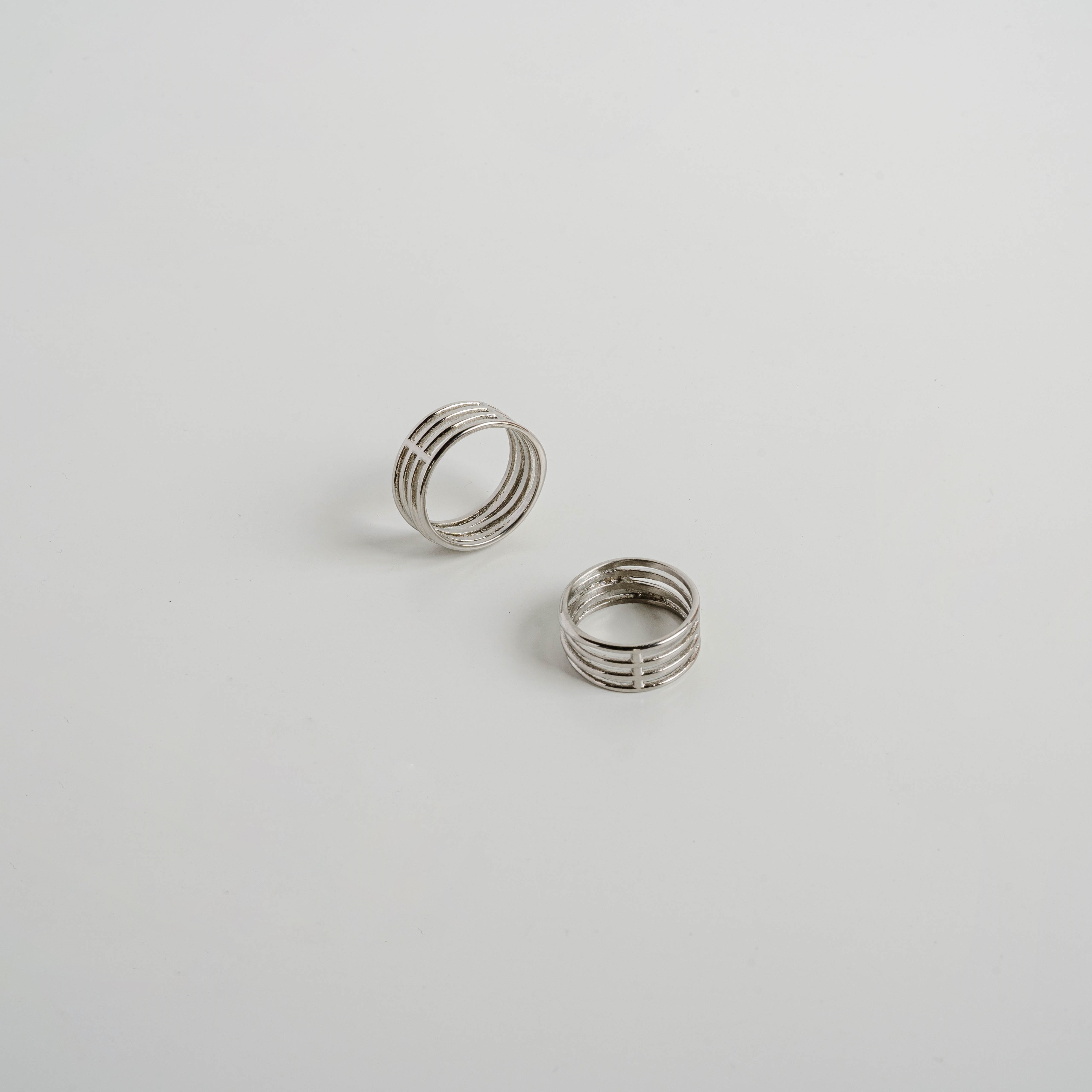 #現貨 (ACCR519) 鋼戒 多層線條雙面戒