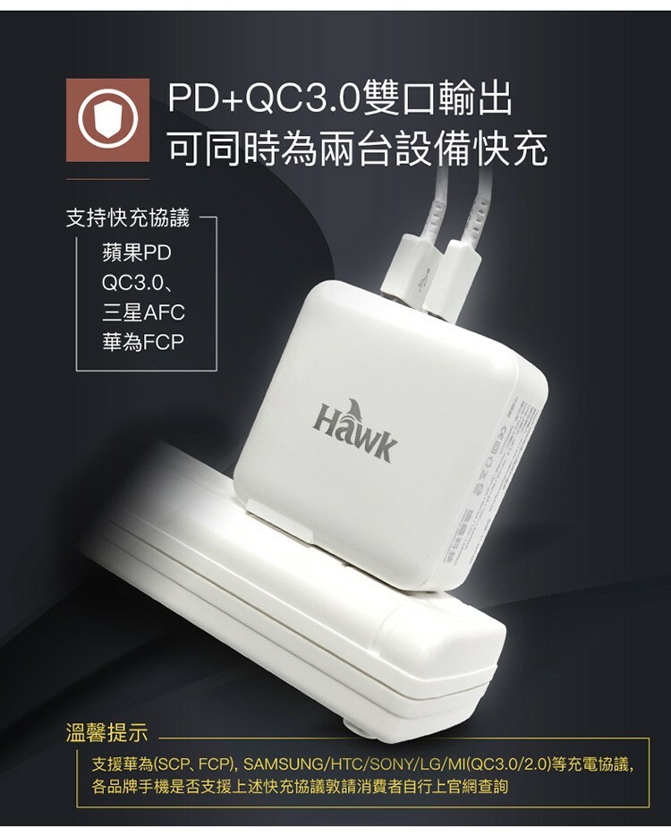 【Hawk】36W 高速PD電源供應器