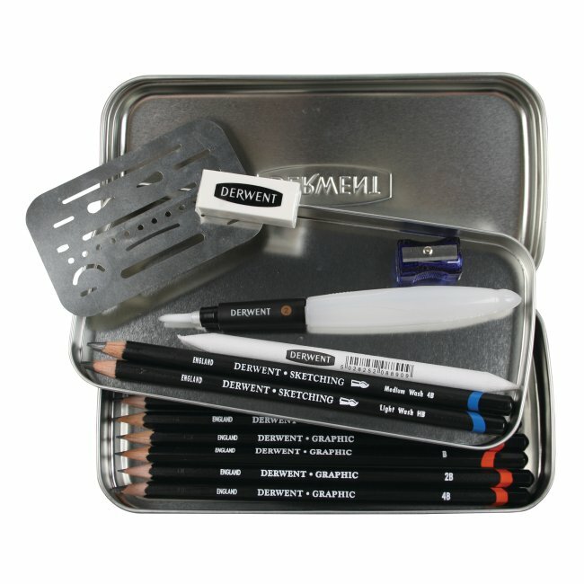 DERWENT德爾文 DW2302162 水性素描鉛筆套組附水筆