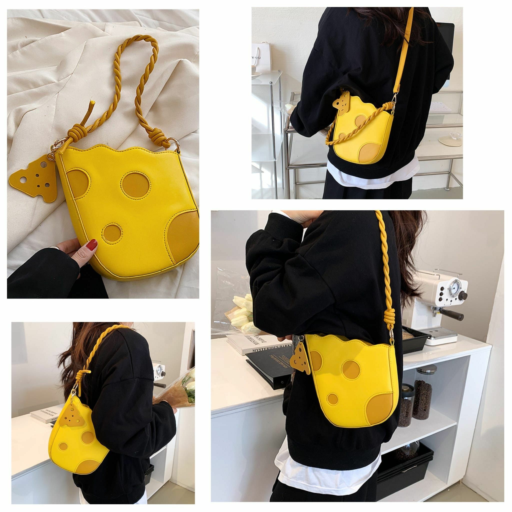 🔶芝士皮革手袋