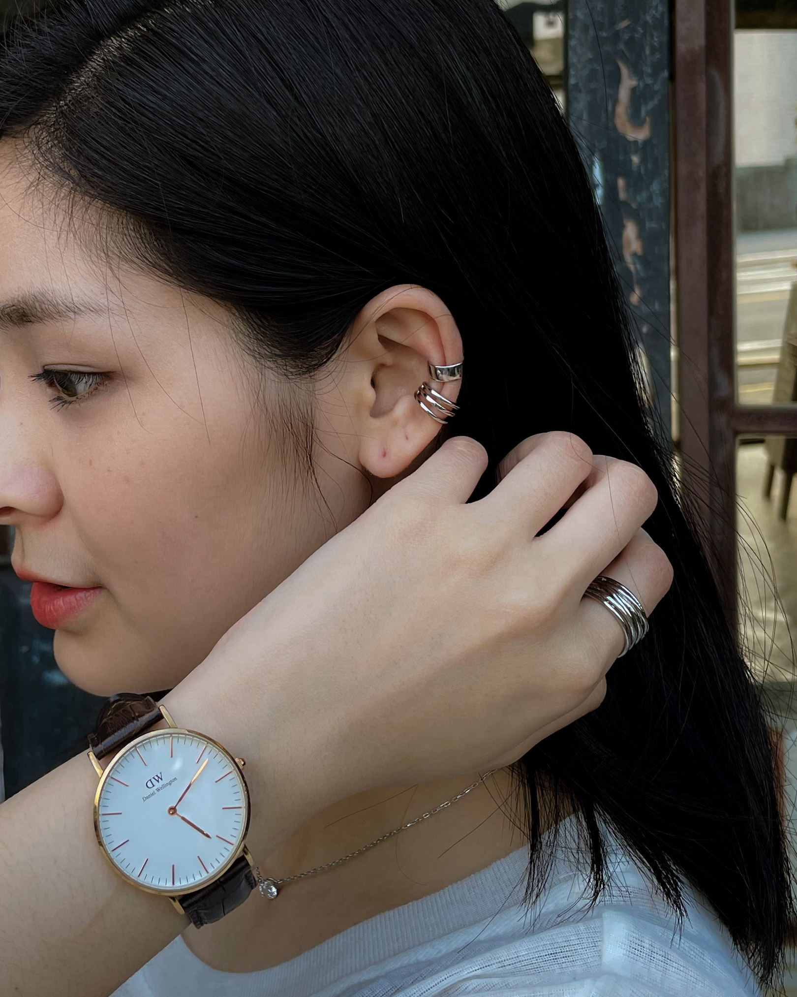 #現貨 (ACCE522) 極簡金屬感耳骨夾組