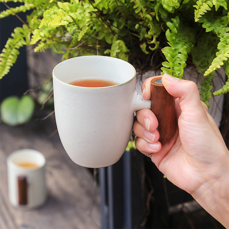 汝黃釉復古木把馬克杯(280ml)