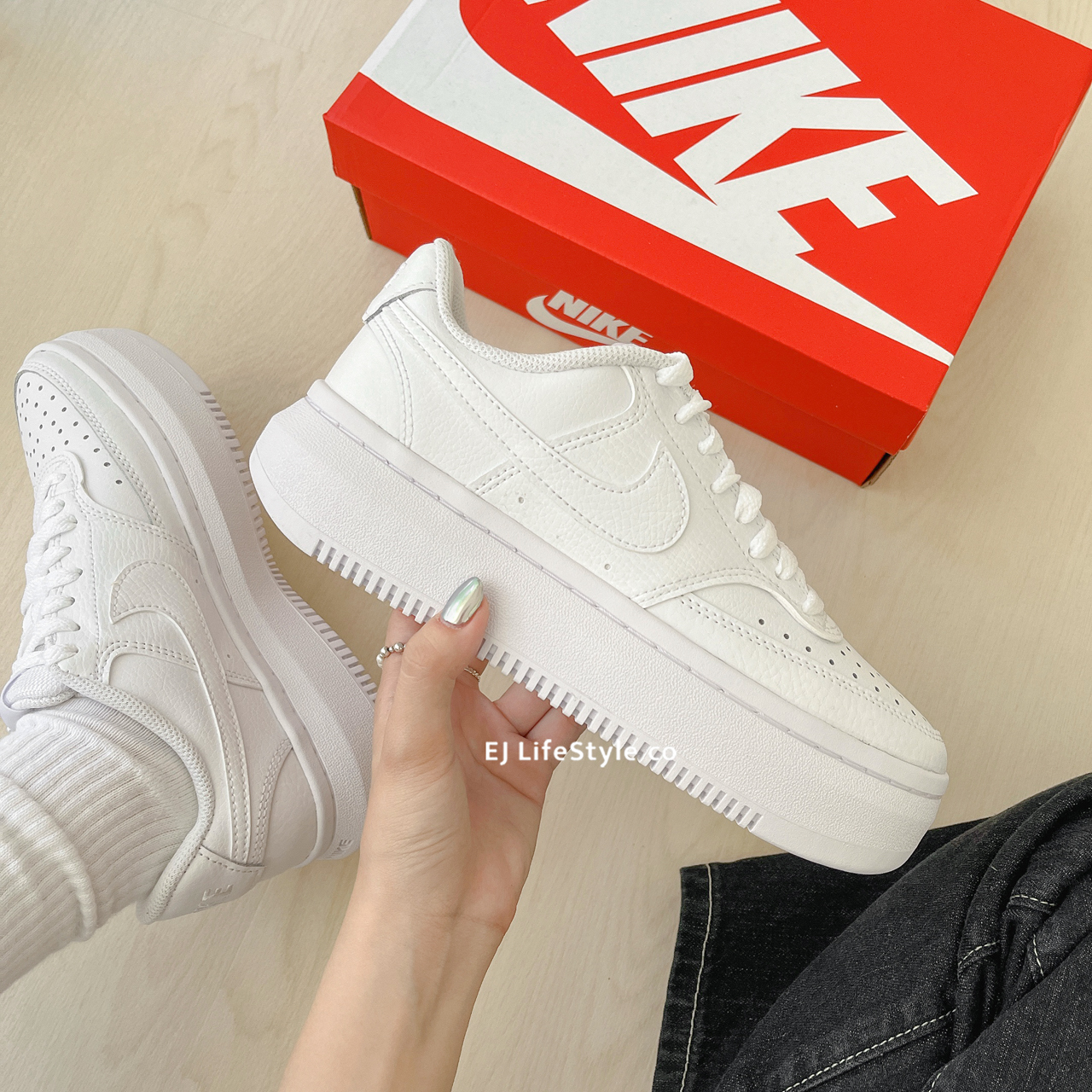 NIKE COURT VISION ALTA 白色 白 鋸齒 增高 厚底 小白鞋 DM0113-100 / 調貨