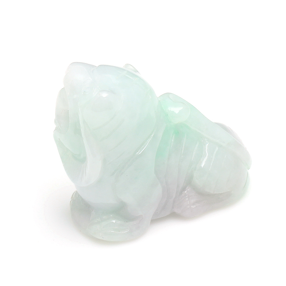 【雅紅珠寶】狗來富天然白翡綠翠玉墜項鍊-十二生肖-狗-N0288