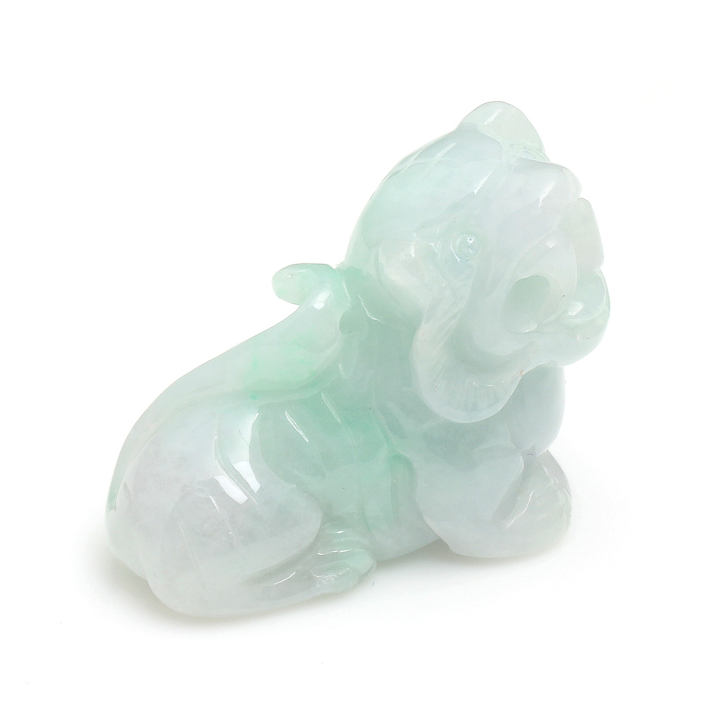 【雅紅珠寶】狗來富天然白翡綠翠玉墜項鍊-十二生肖-狗-N0288