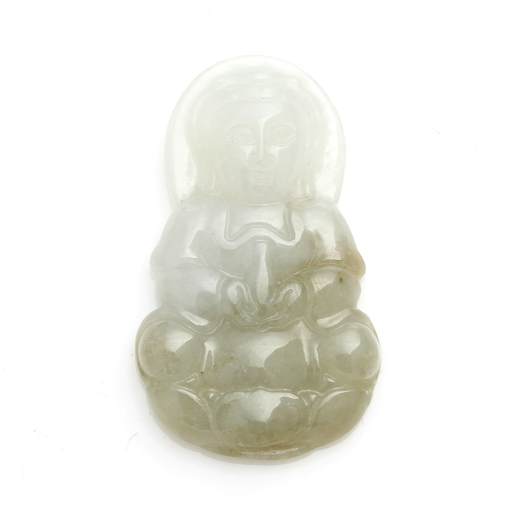 【雅紅珠寶】渡化凡人天然金黃翡翠玉墜項鍊-觀世音菩薩-N0289