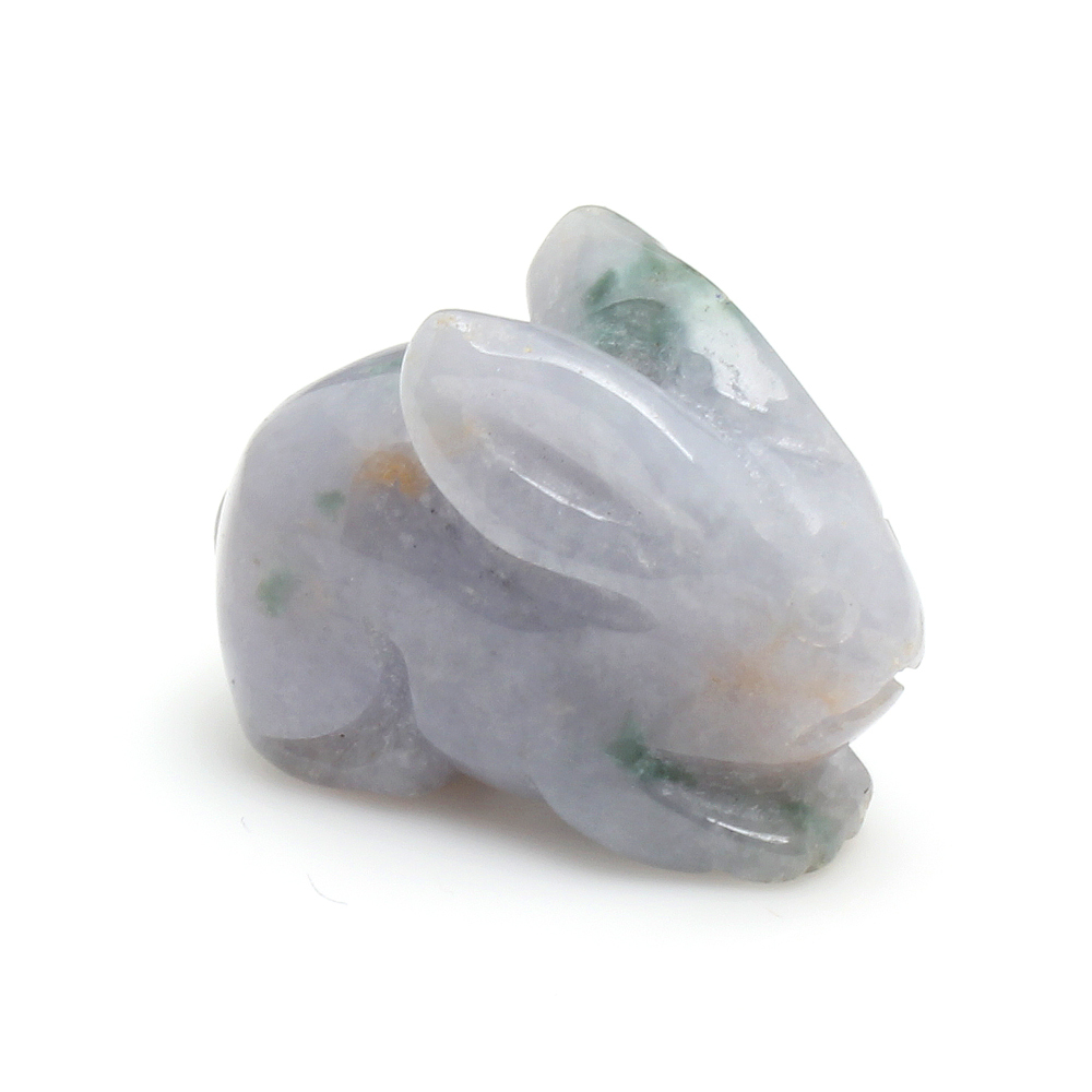 【雅紅珠寶】金烏玉兔天然紫蘿蘭翡翠玉墜項鍊-十二生肖-兔-A0100