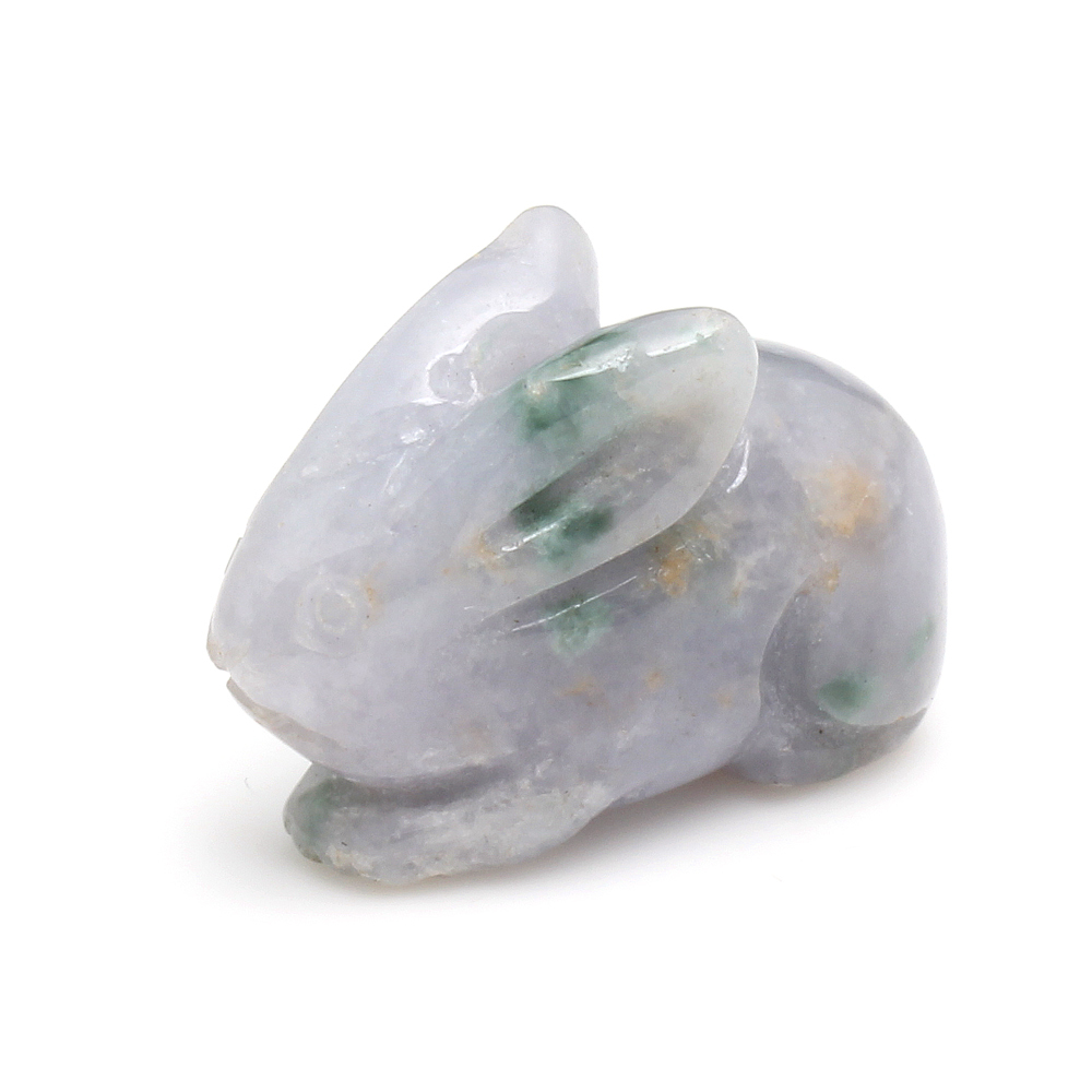 【雅紅珠寶】金烏玉兔天然紫蘿蘭翡翠玉墜項鍊-十二生肖-兔-A0100