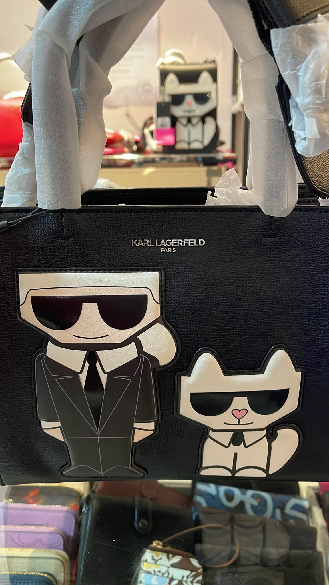 [S] KARL LAGERFELD MAYBELLE TOP HANDLE SATCHEL BLACK, 194775558665 (SKL33)
