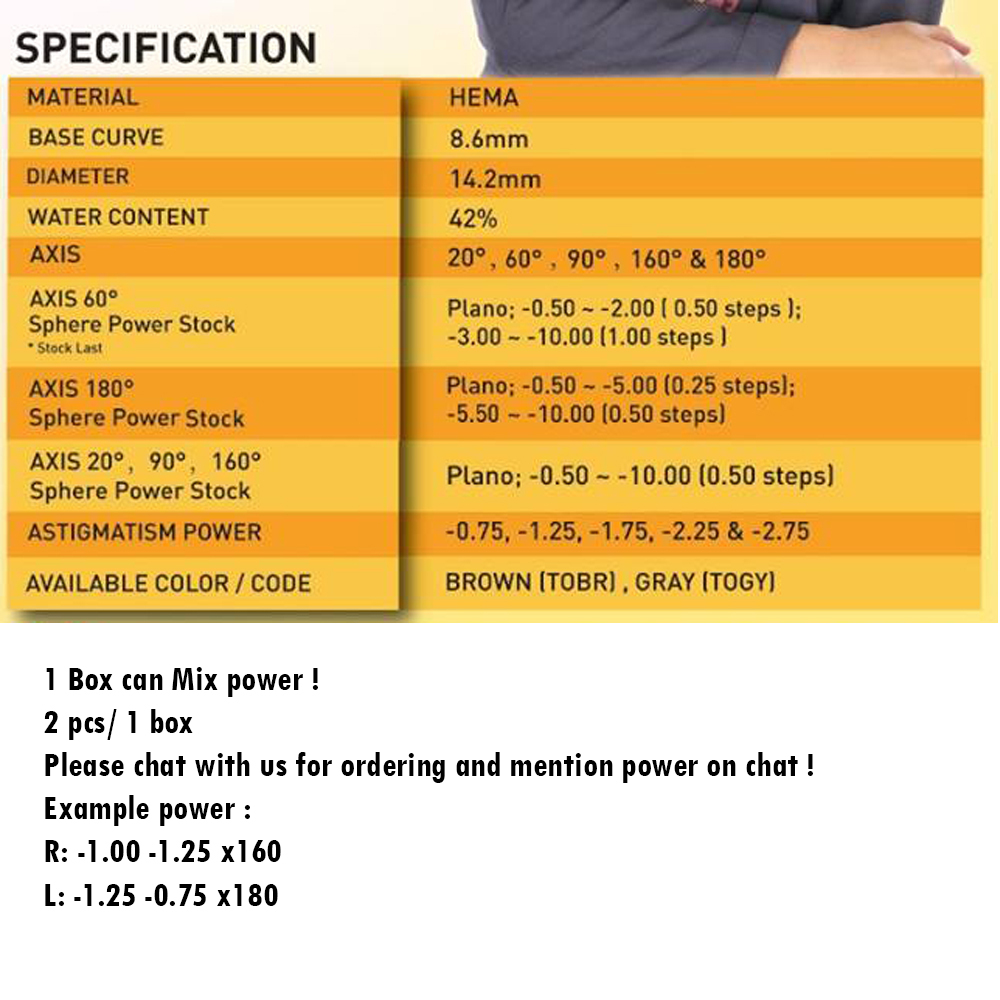 Bionics Toric Color Contact lens , circle lens 1 Month Disposable 2 pcs/Box Ready stock!