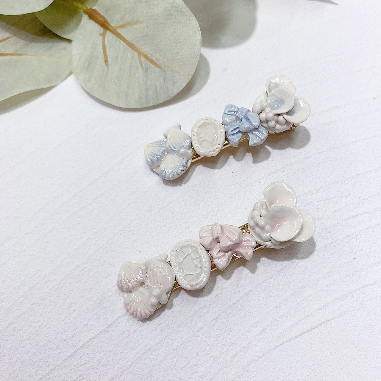 [手作家] 土陶瓷貝殼海洋風耳環/髮夾 (網站限定優惠價)