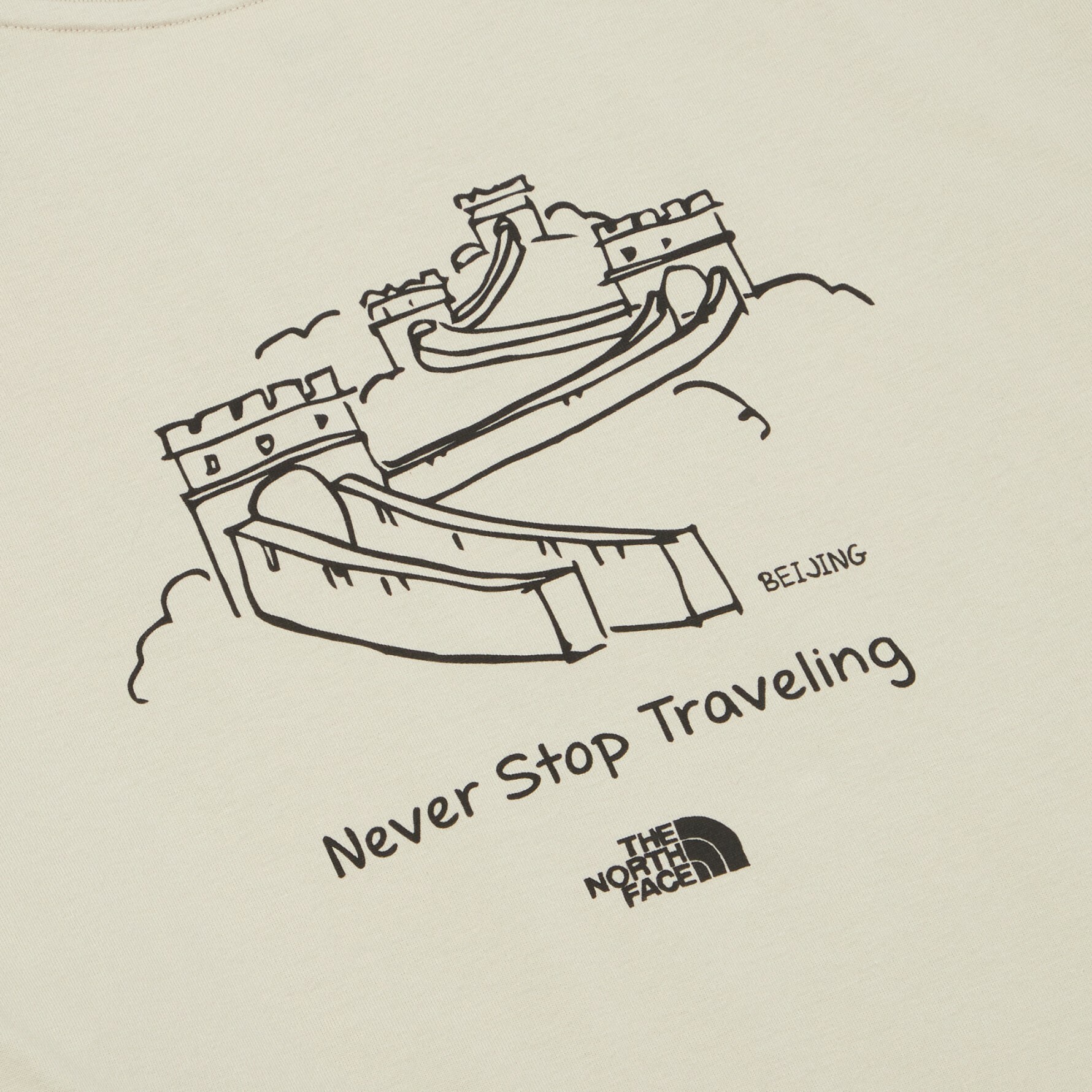 THE NORTH FACE CITY TRAVEL 短袖 米 城市系列 長城 北京 NT7UN25C