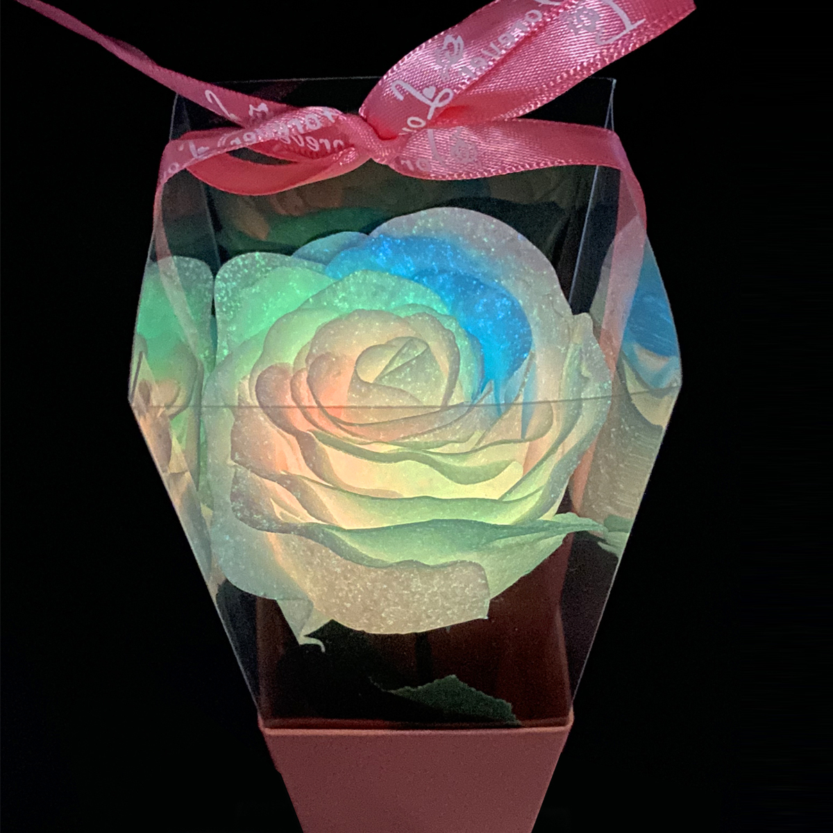 七色彩虹玫瑰香皂花(驚喜夜光版)【一物多用】｜淋浴、裝飾擺設、驚喜禮物、精美包裝