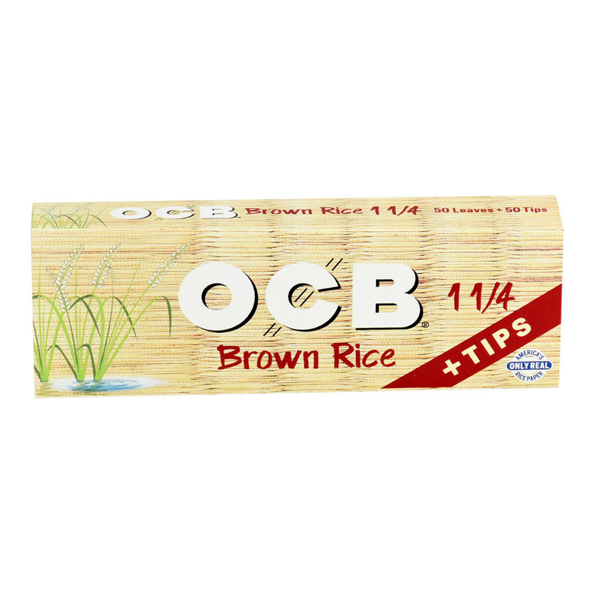OCB BROWN RICE ROLLING PAPERS WITH TIPS - 2 SIZE
