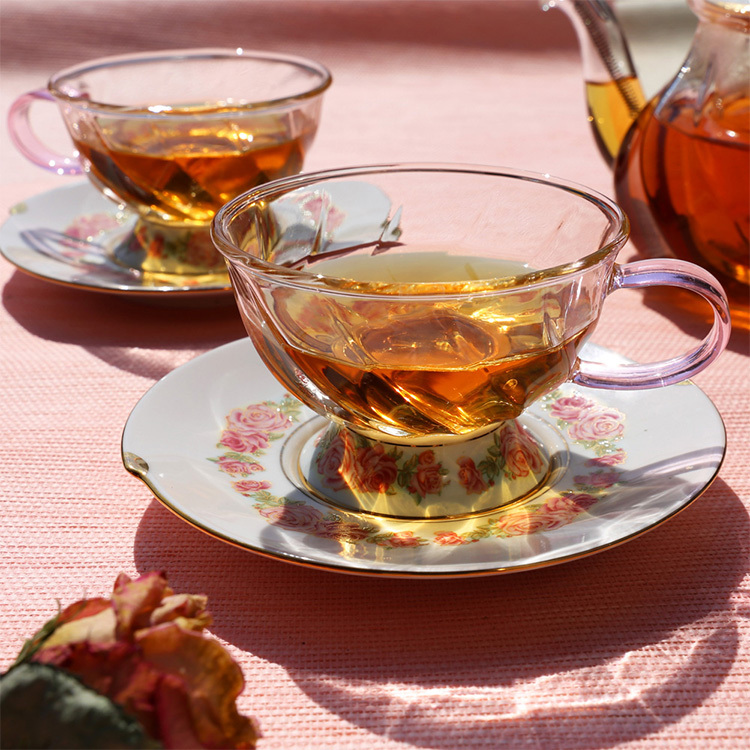 晶豔-玫瑰花茶杯碟(2入禮盒)