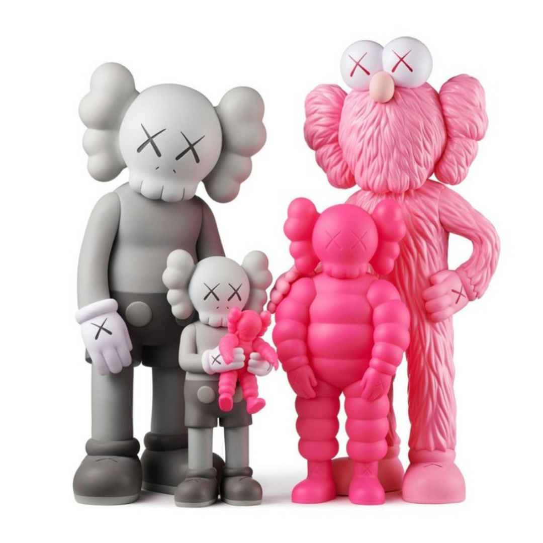 KAWS Family Vinyl Figures Grey/Pink