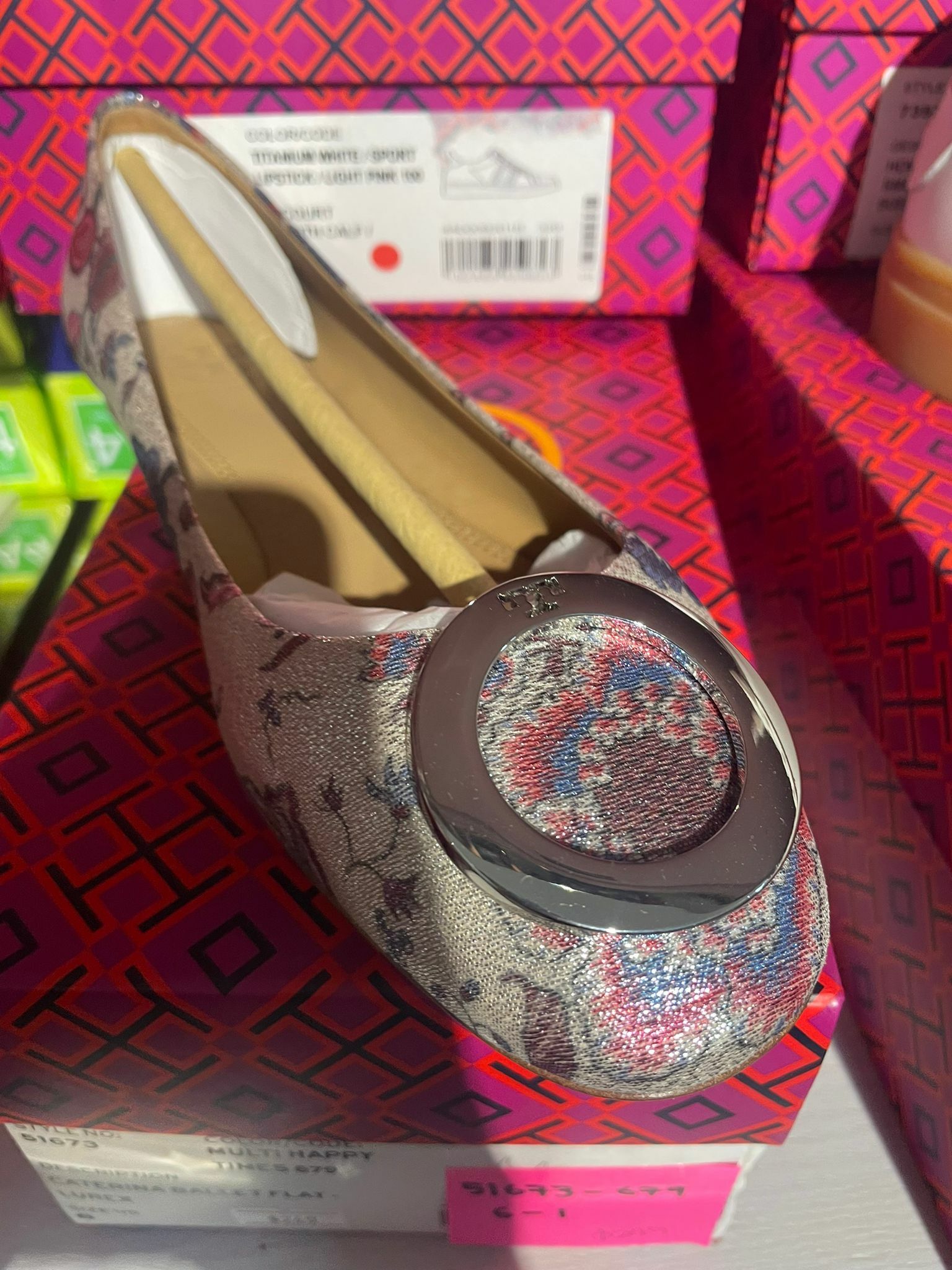 [S] TORY BURCH CATERINA BALLET FLAT-LUREX MULTI, 51673-679 (STB54)
