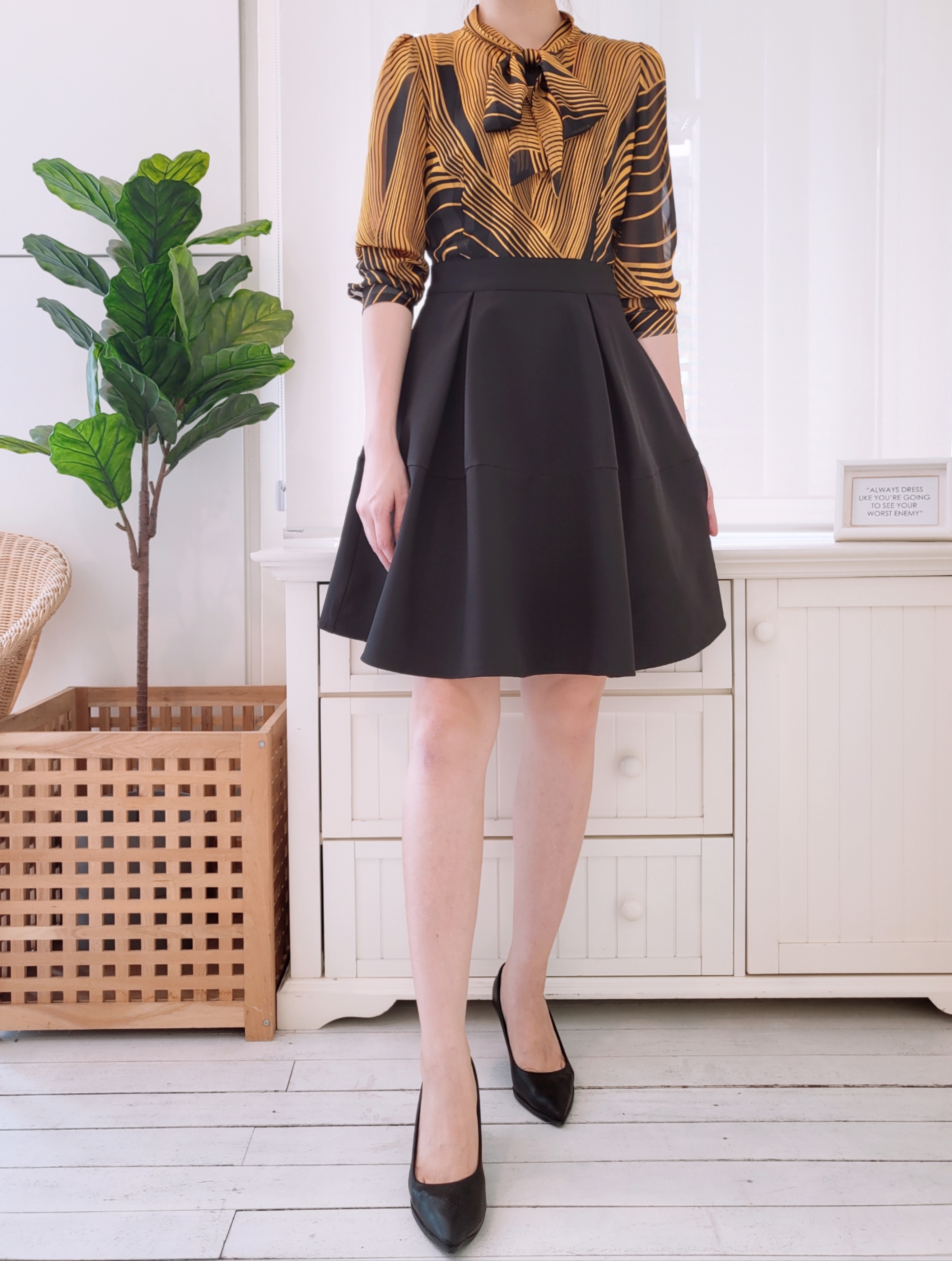 PRINTED CHIFFON SKATER DRESS