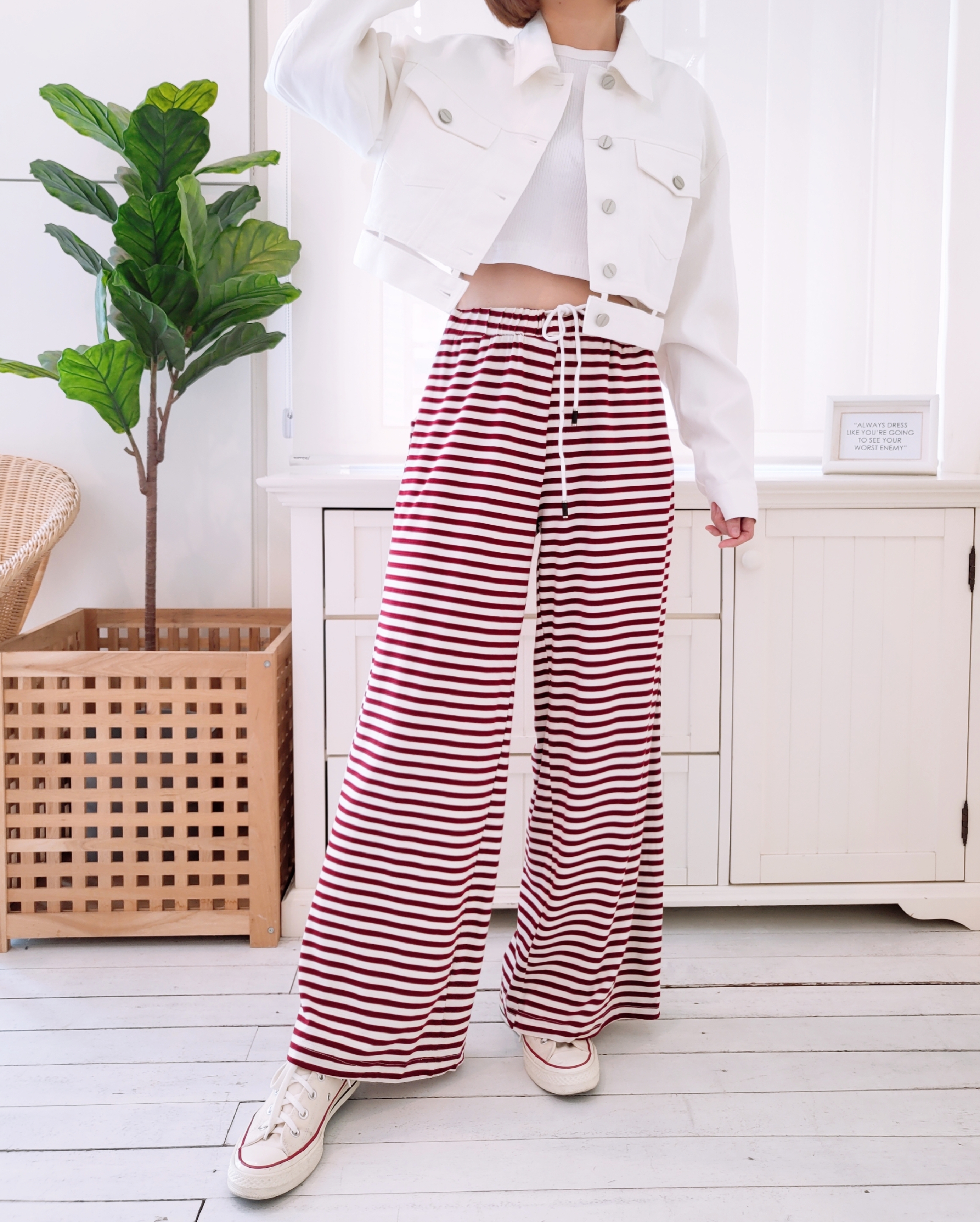 STRIPED WIDE LEG PANT