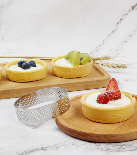 【French Tart Ring Mould Set 3pcs 6cm 7cm 8cm】Stainless Steel Round Pastry Mold 法式塔模 冲孔挞圈套组 3入
