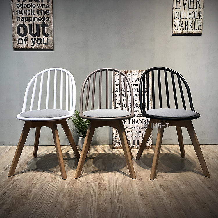 限時優惠-圓弧椅背溫莎柵欄餐椅(白色-僅此一張)