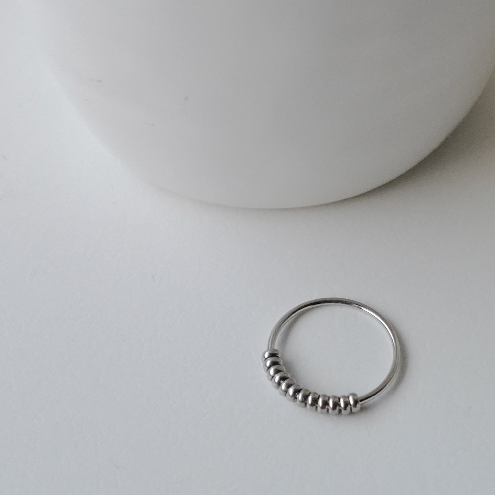 不怕水轉珠鋼戒