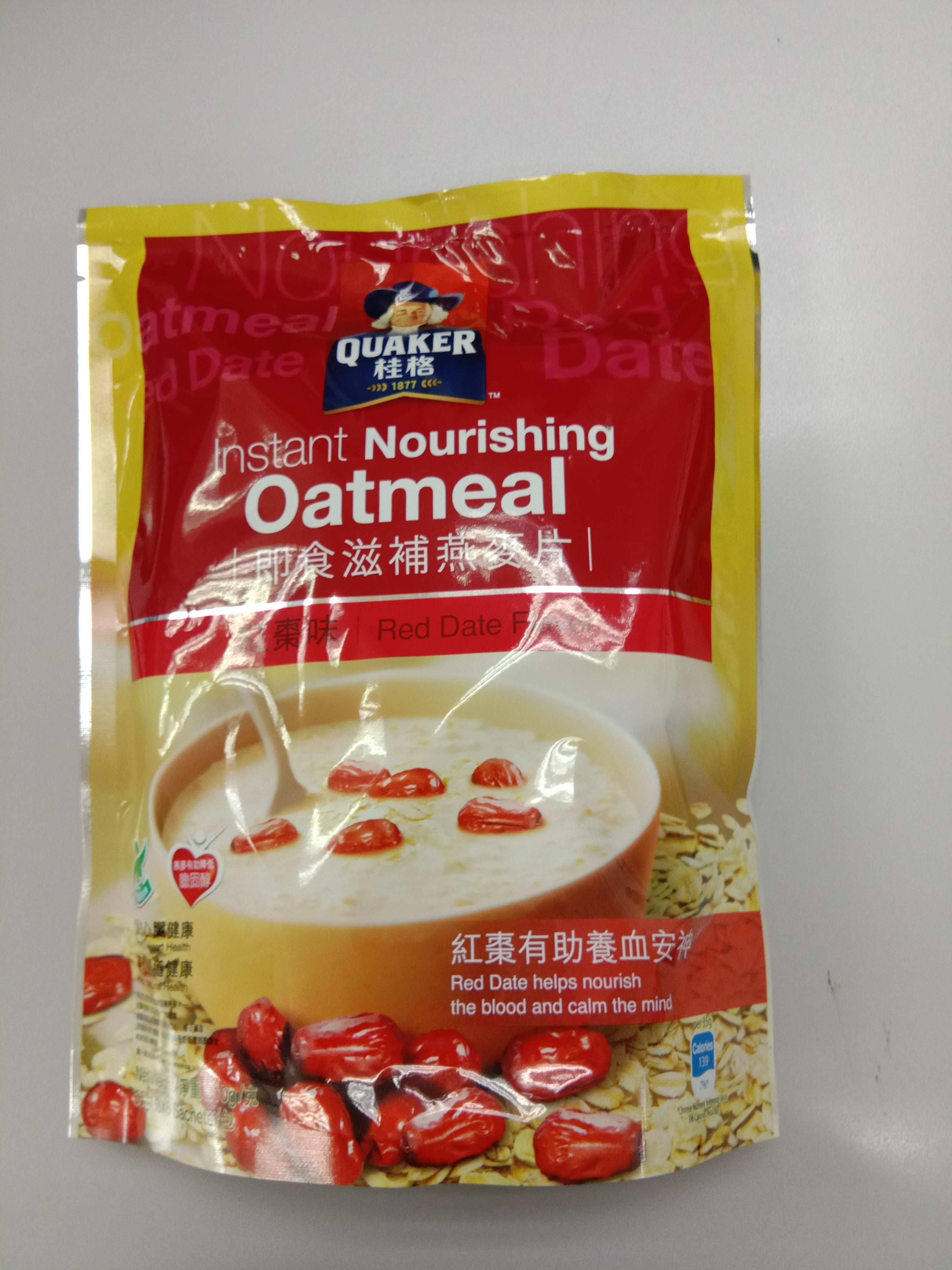 桂格牌即食滋補燕麥片-紅棗味 35g x 6小包