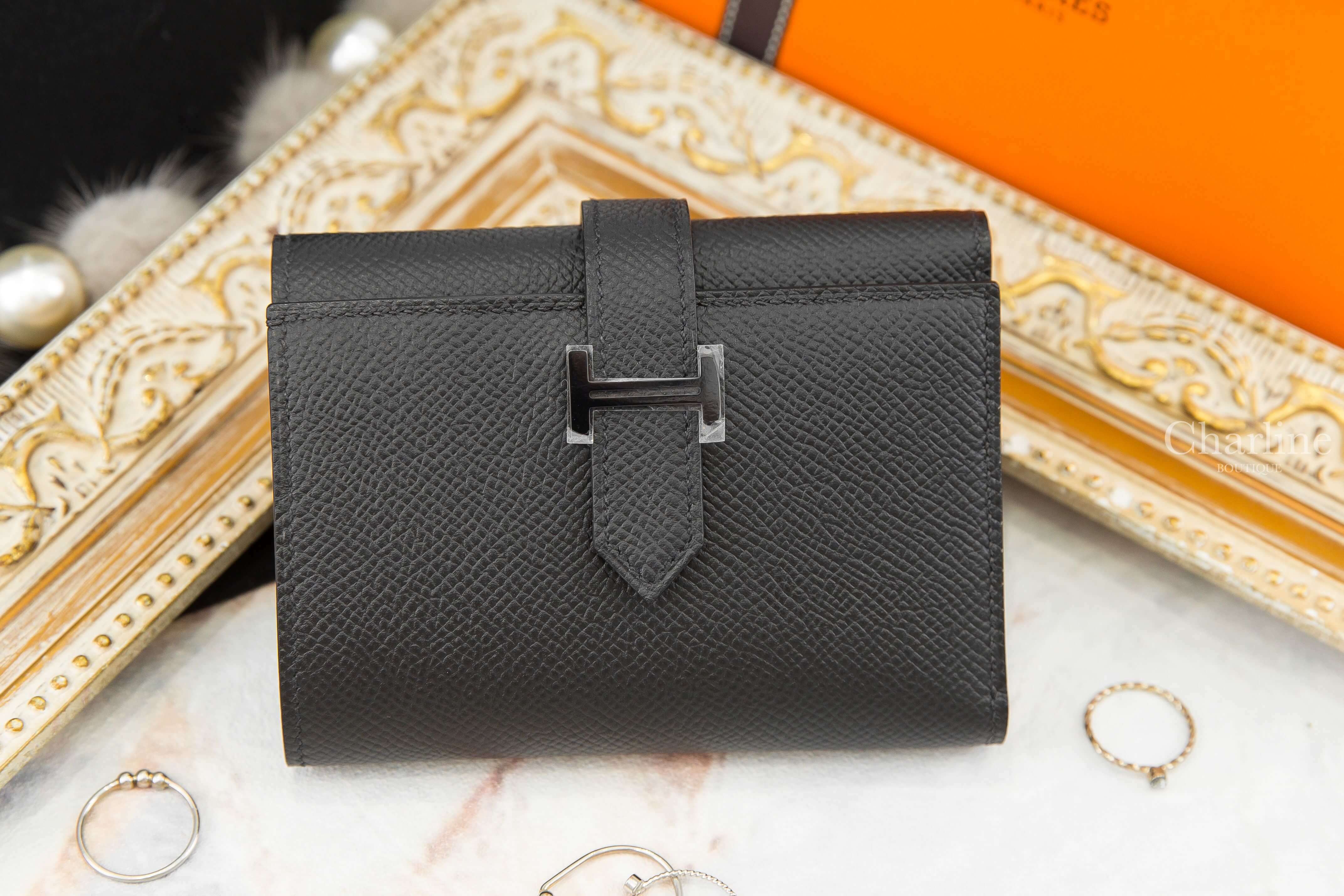 Hermès Bearn Wallet 89 Noir Epsom 黑色黑釦三折短夾