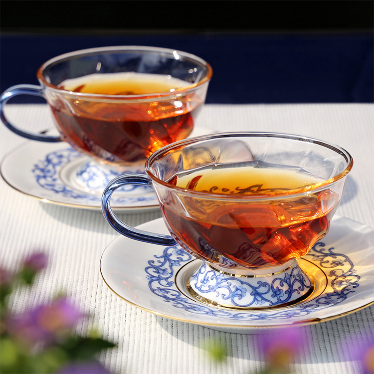 晶豔-亞洲花茶杯碟(2入禮盒)