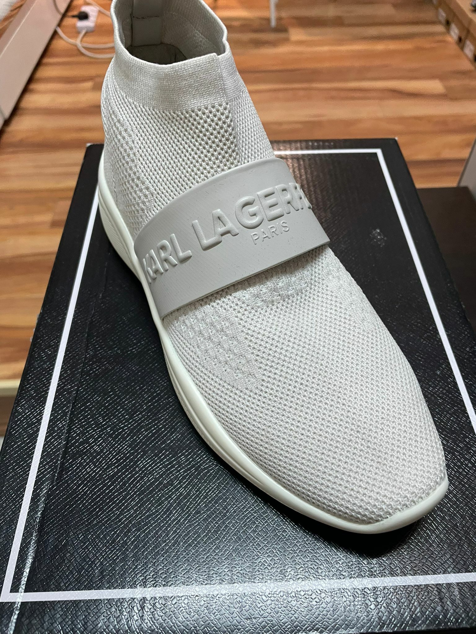 [S] KARL LAGERFELD PHOENIX KNIT SNEAKER, BEIGE , KL104442-BEI (SKL42)
