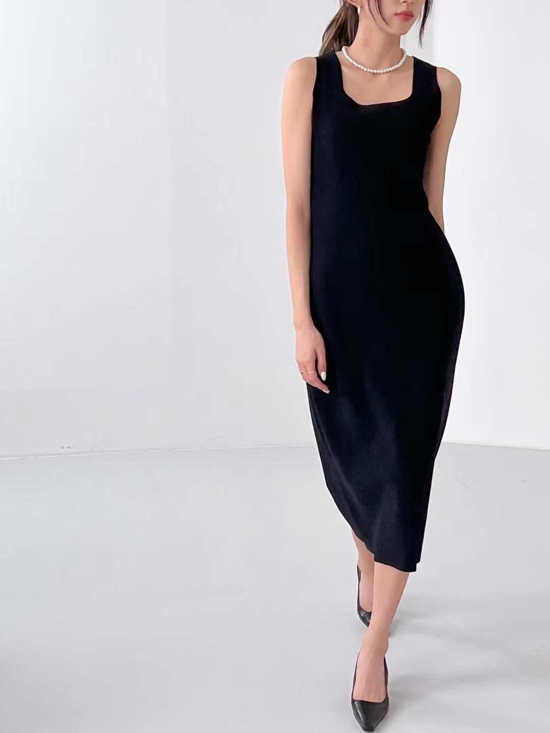 法式優雅彈性長洋