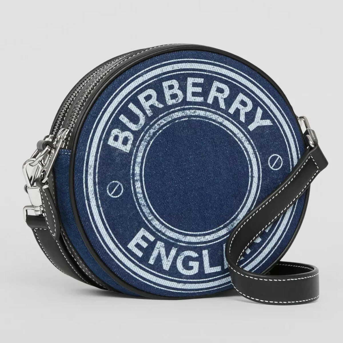 Burberry Denim Leather Logo Graphic Louise Mini Crossbody Bag (SHF-Q9C –  LuxeDH