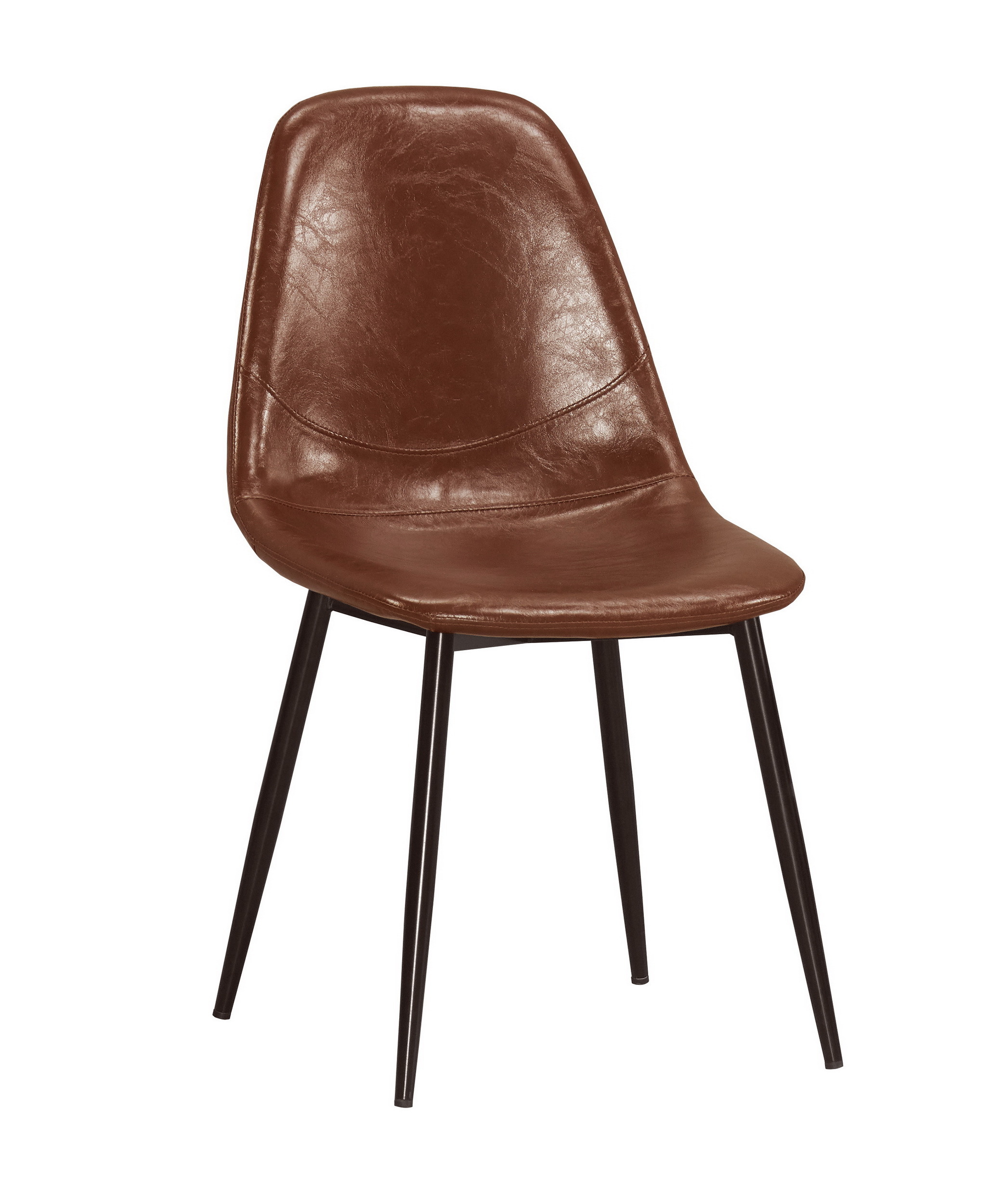 西弗爾餐椅(棕色皮)(五金腳)