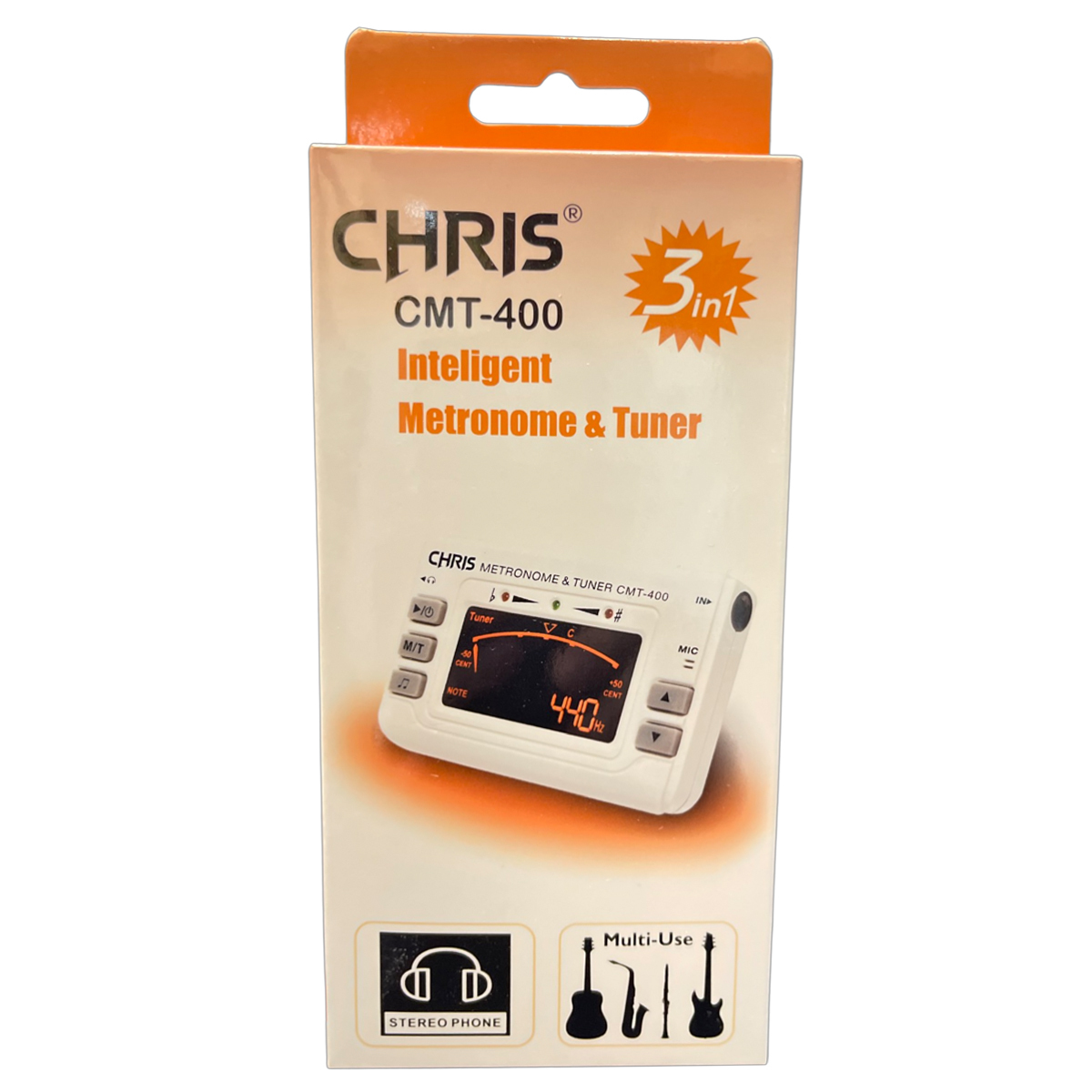 CHRIS CMT-400 3合1 吉他/提琴/弦樂/管樂 調音器 節拍器 附調音夾