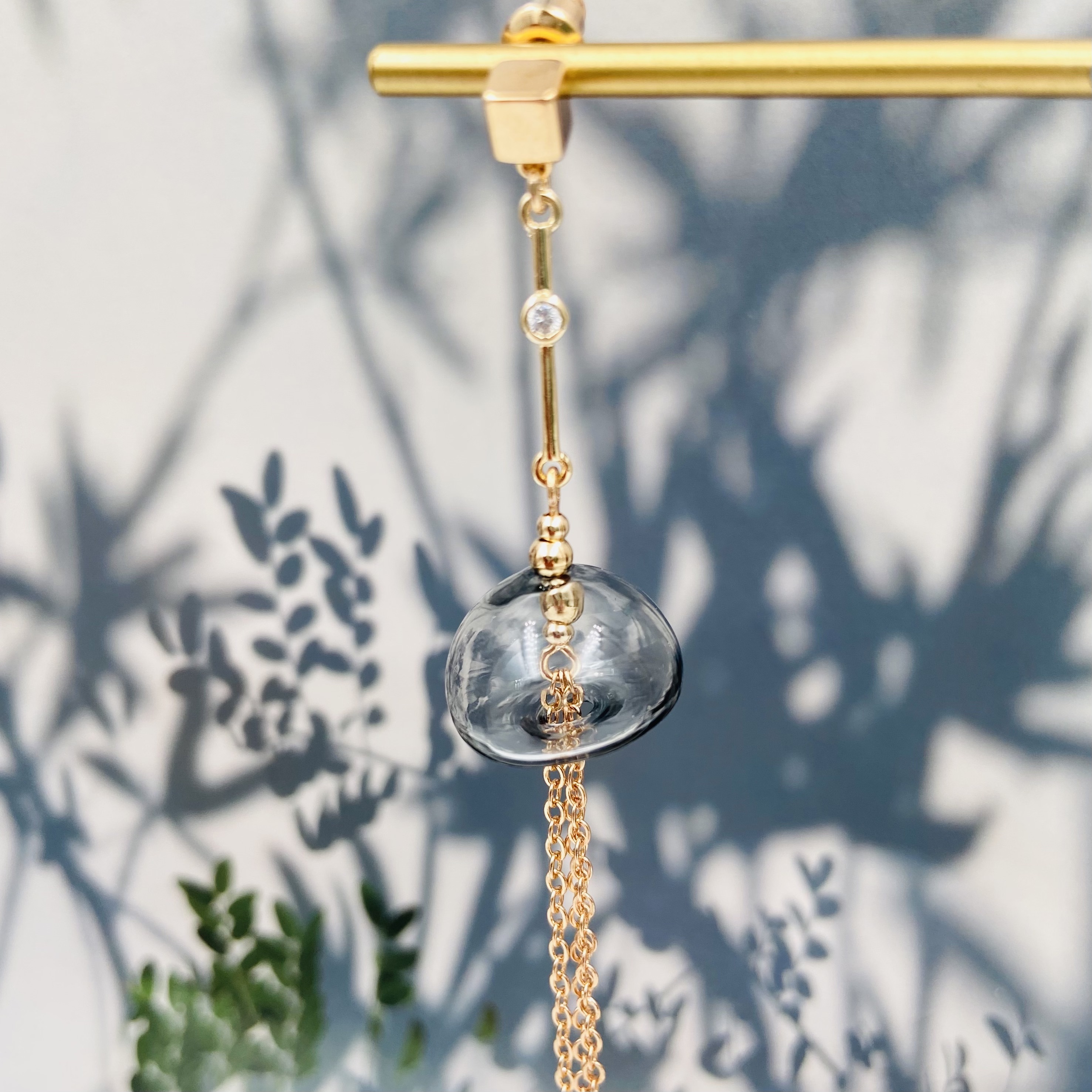 COLE COOL SS22 水母海洋系列耳環耳夾 灰色透明玻璃耳環