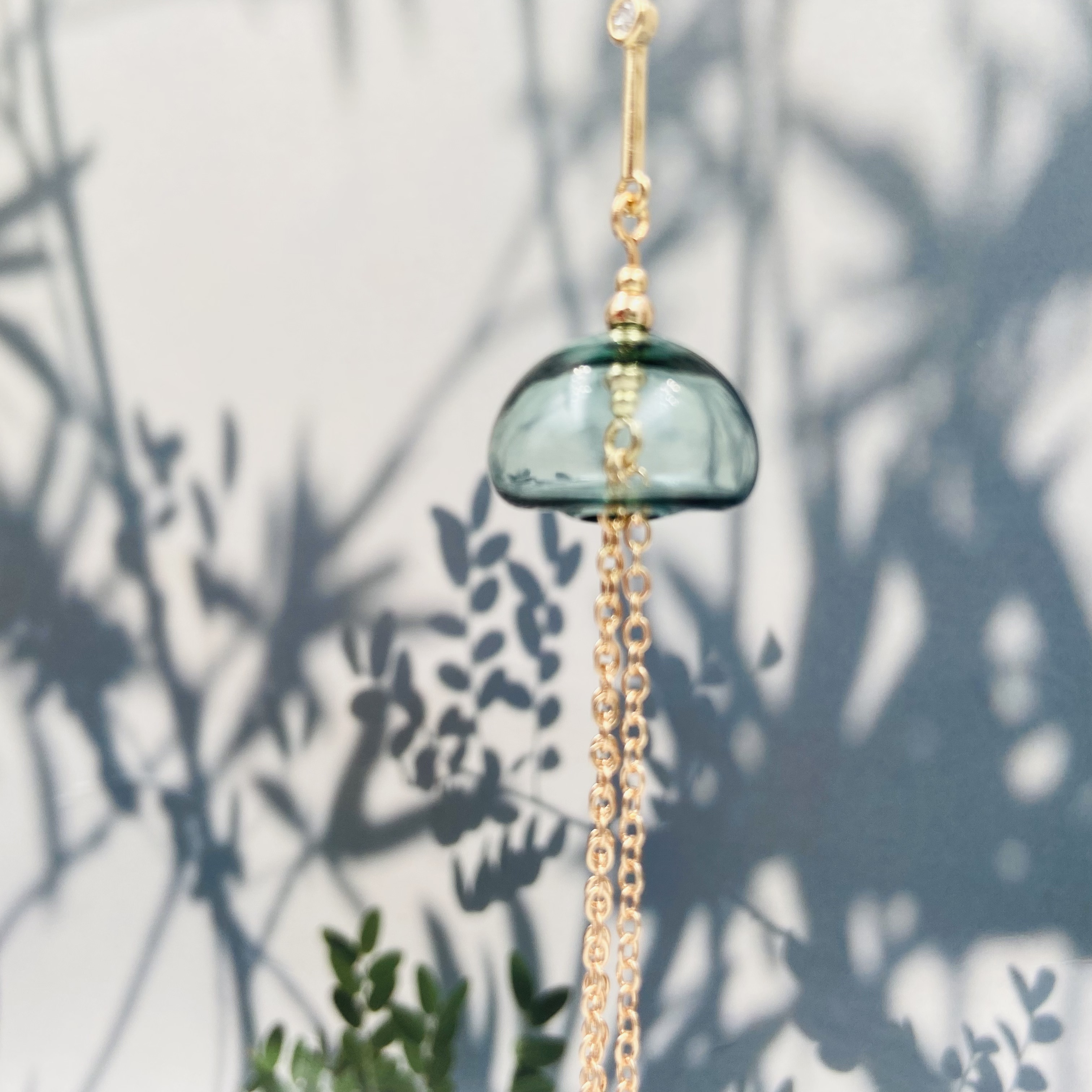 COLE COOL SS22 水母海洋系列耳環耳夾 藍色透明玻璃耳環