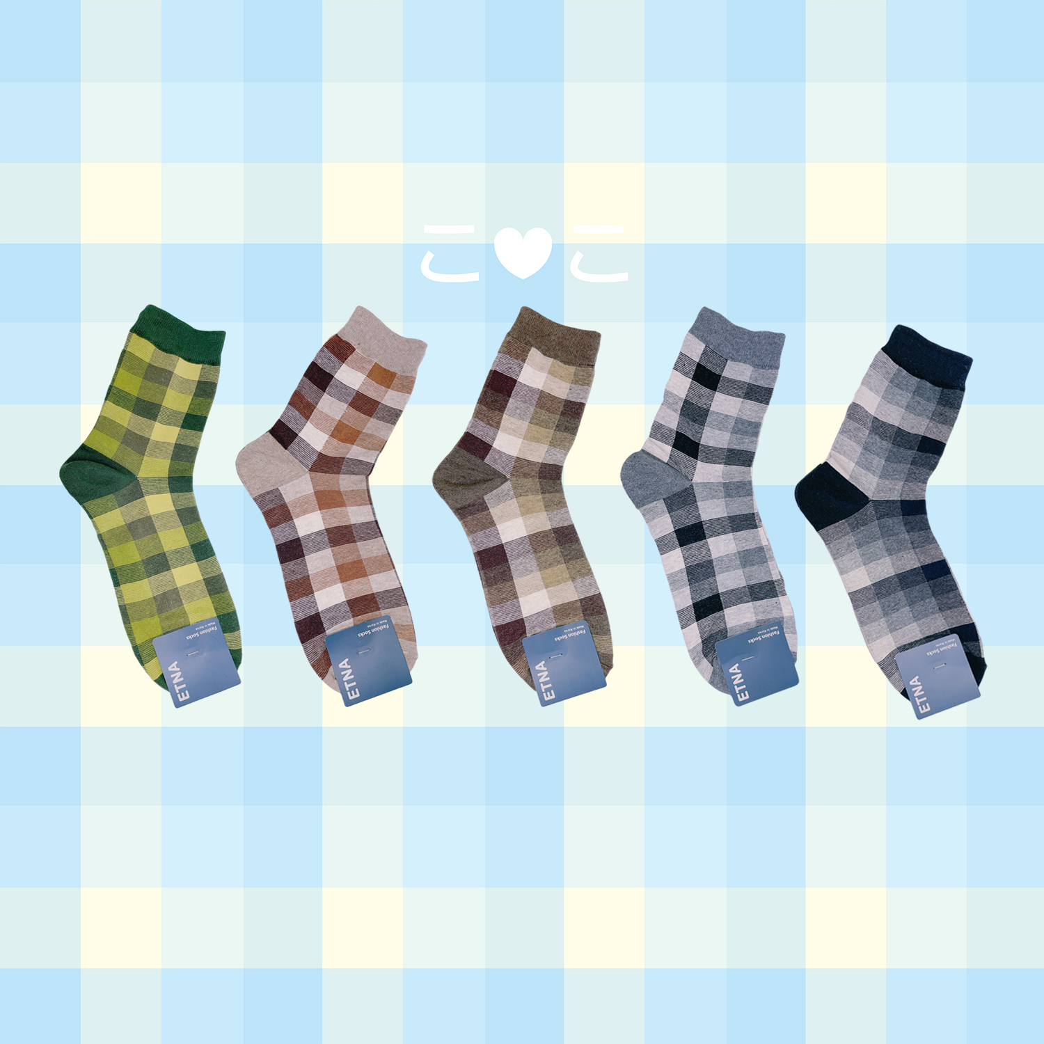 正韓格紋造型百搭長襪