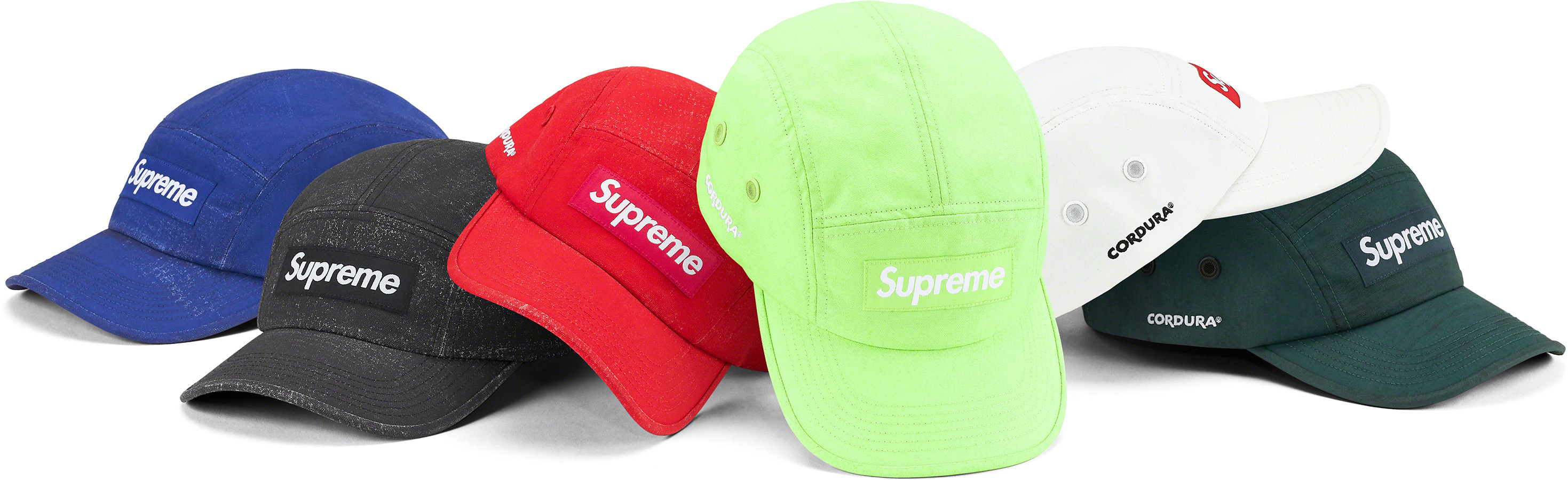 2022SS SUPREME coated cordura camp cap 五分割水洗老帽