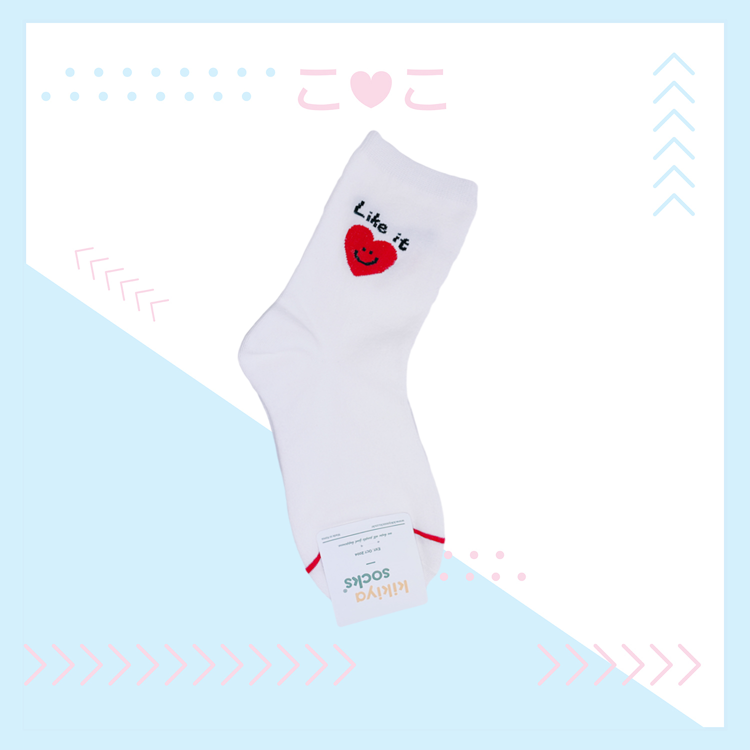 正韓英文字笑臉塗鴉襪子