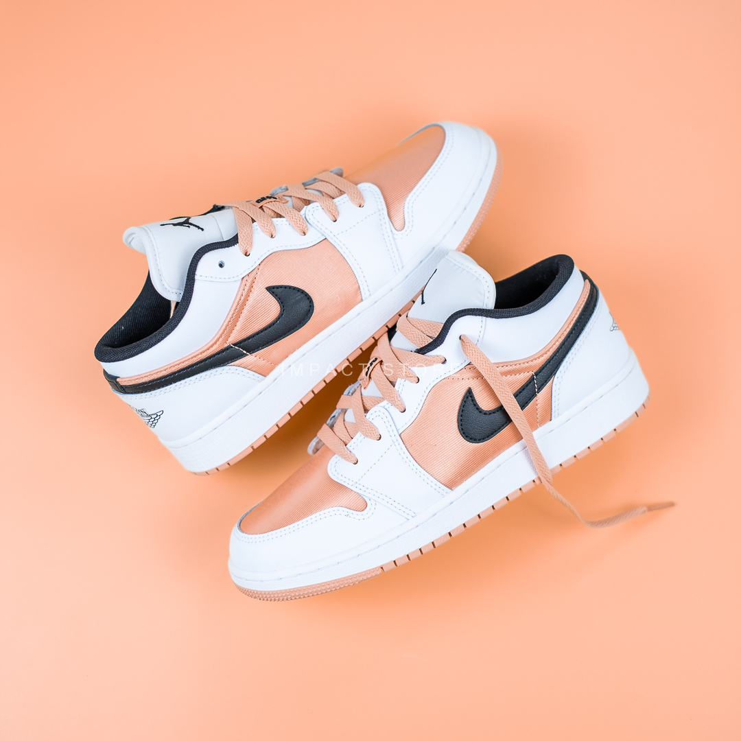 Air Jordan 1 Low GS 粉白 橘粉 黑勾