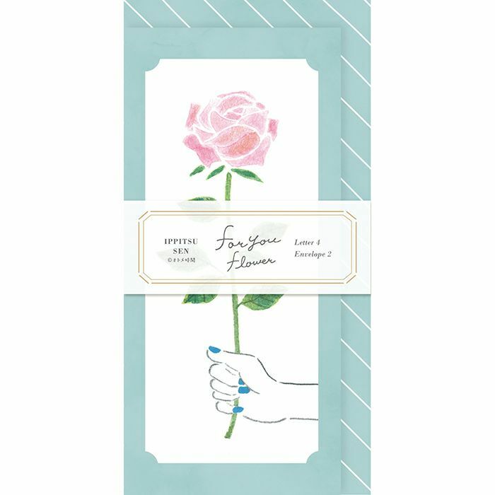 玫瑰 送你一朵花系列 一筆箋信紙信封組｜日本古川紙工