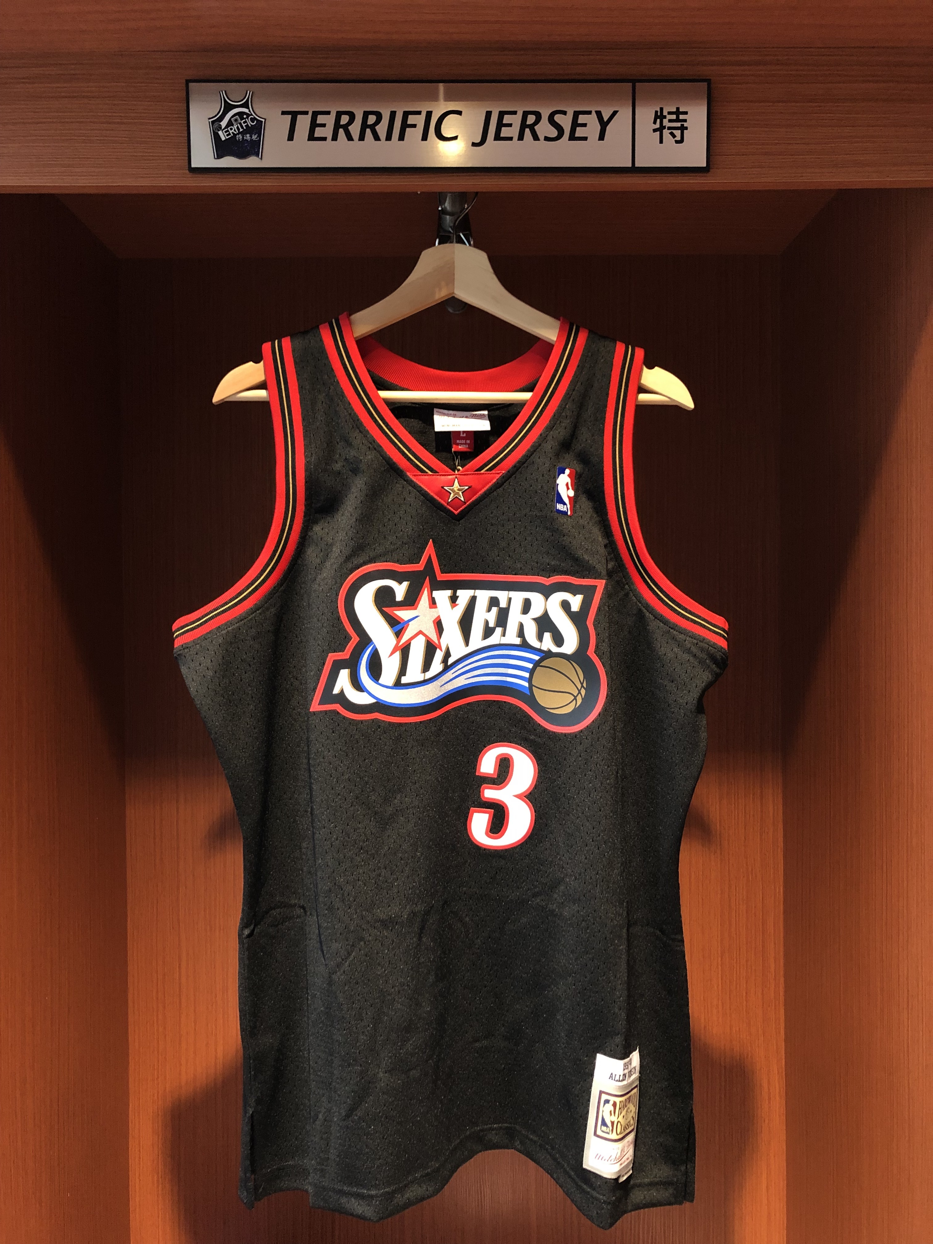 NBA球衣 Allen Iverson 七六人黑流星 窄肩 97-98 M&N Swingman G2 球迷版 熱轉印 全新